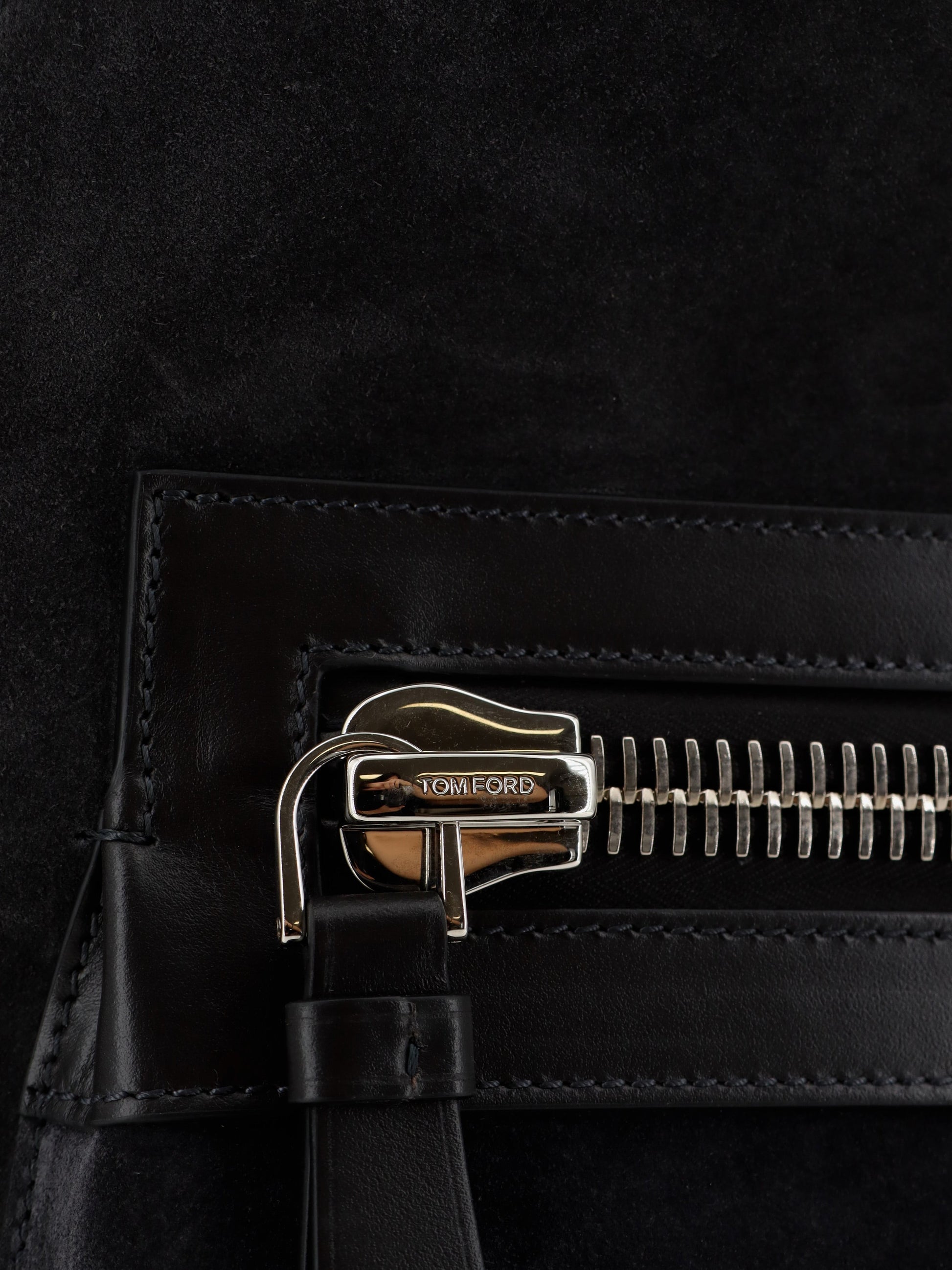 Tom Ford Men Suede Backpack With Maxi Zip On The Front TOM FORD