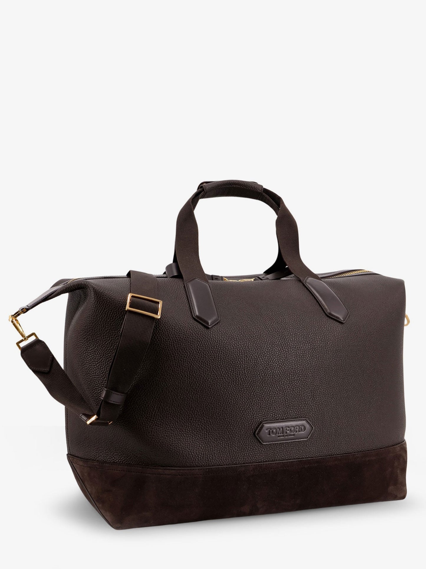 Tom Ford Men Leather Travel Bag With Suede Inserts TOM FORD
