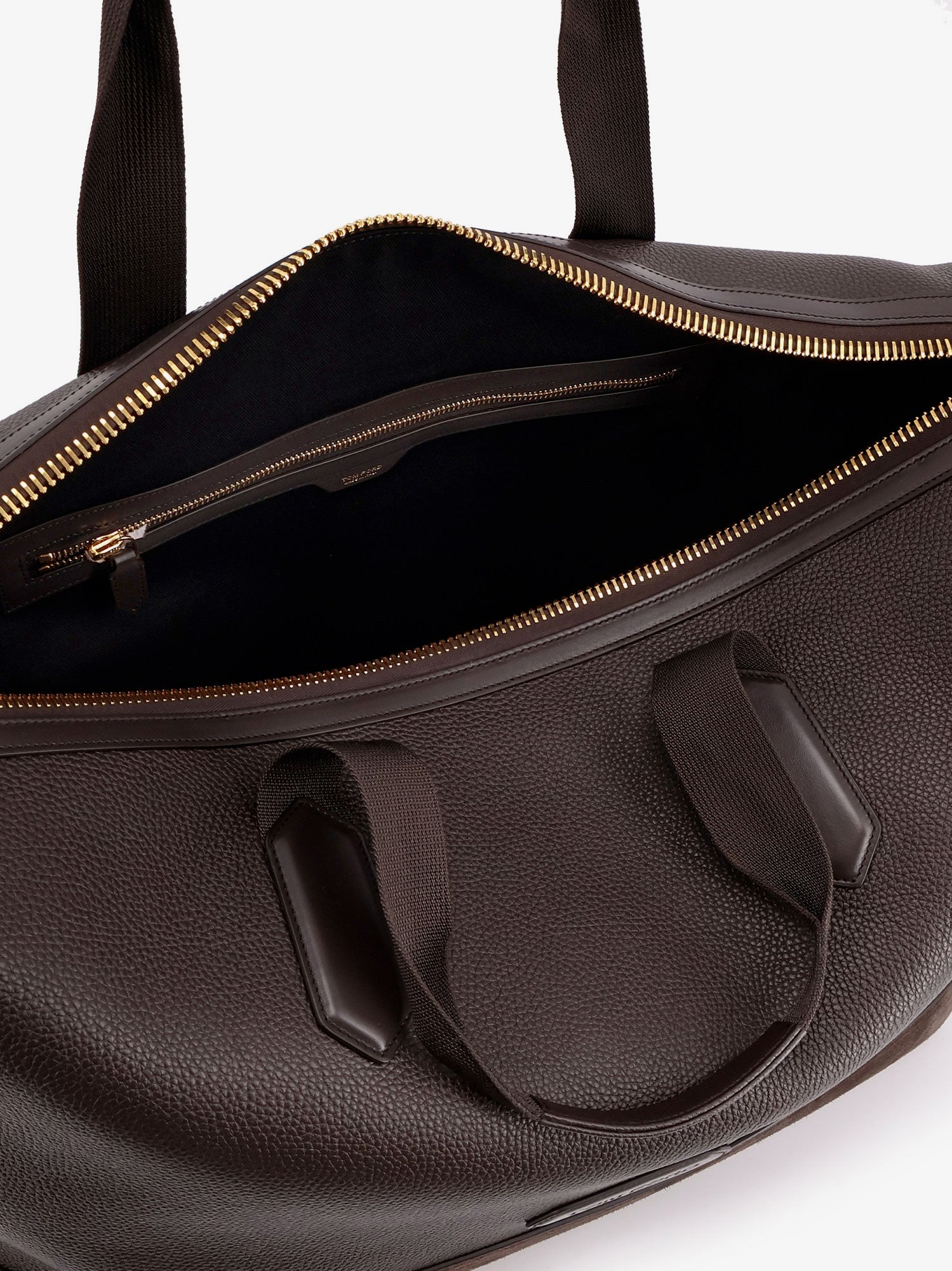 Tom Ford Men Leather Travel Bag With Suede Inserts TOM FORD
