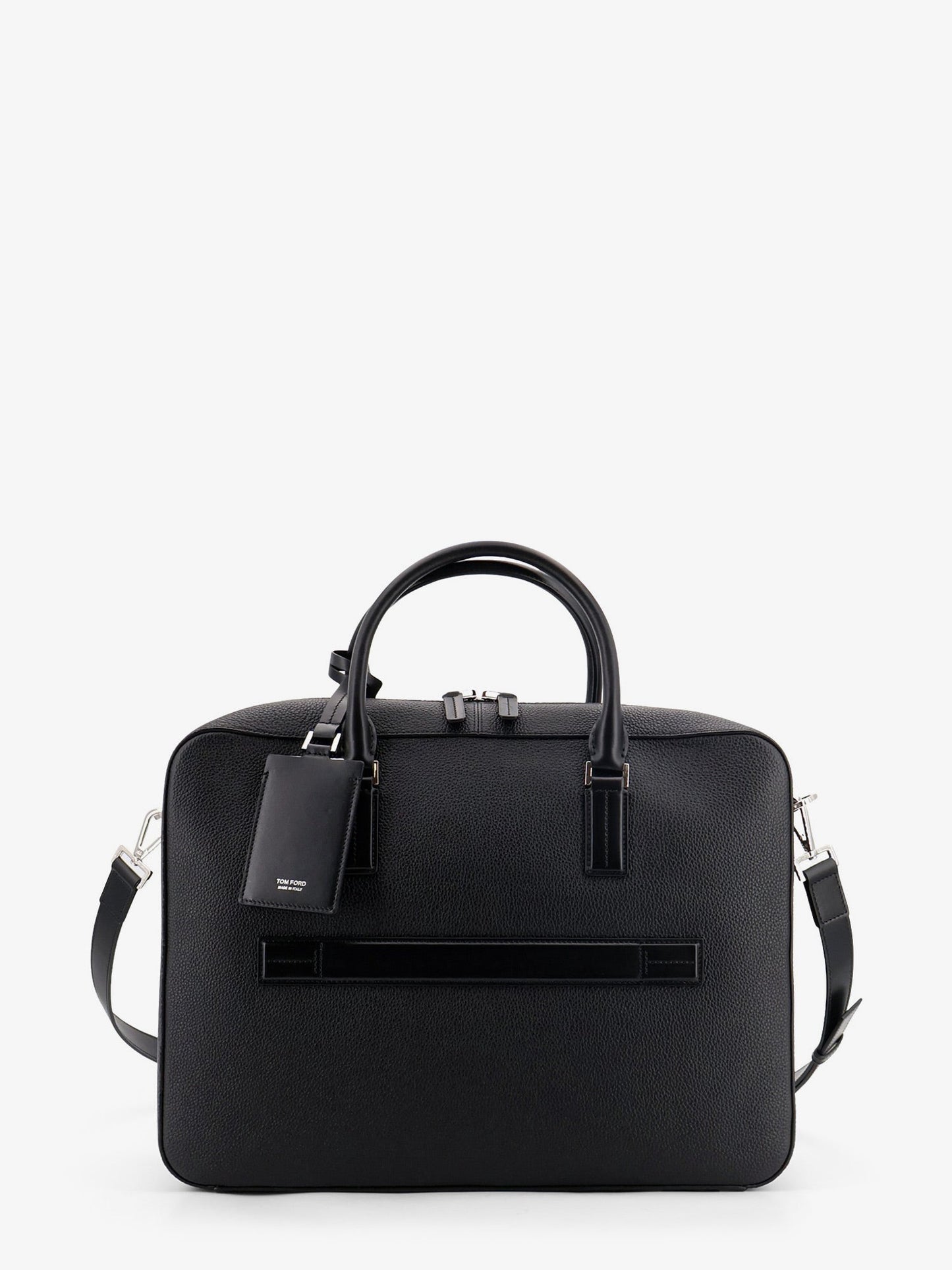 Tom Ford Men Leather Work Bag With Front Lettering Logo TOM FORD