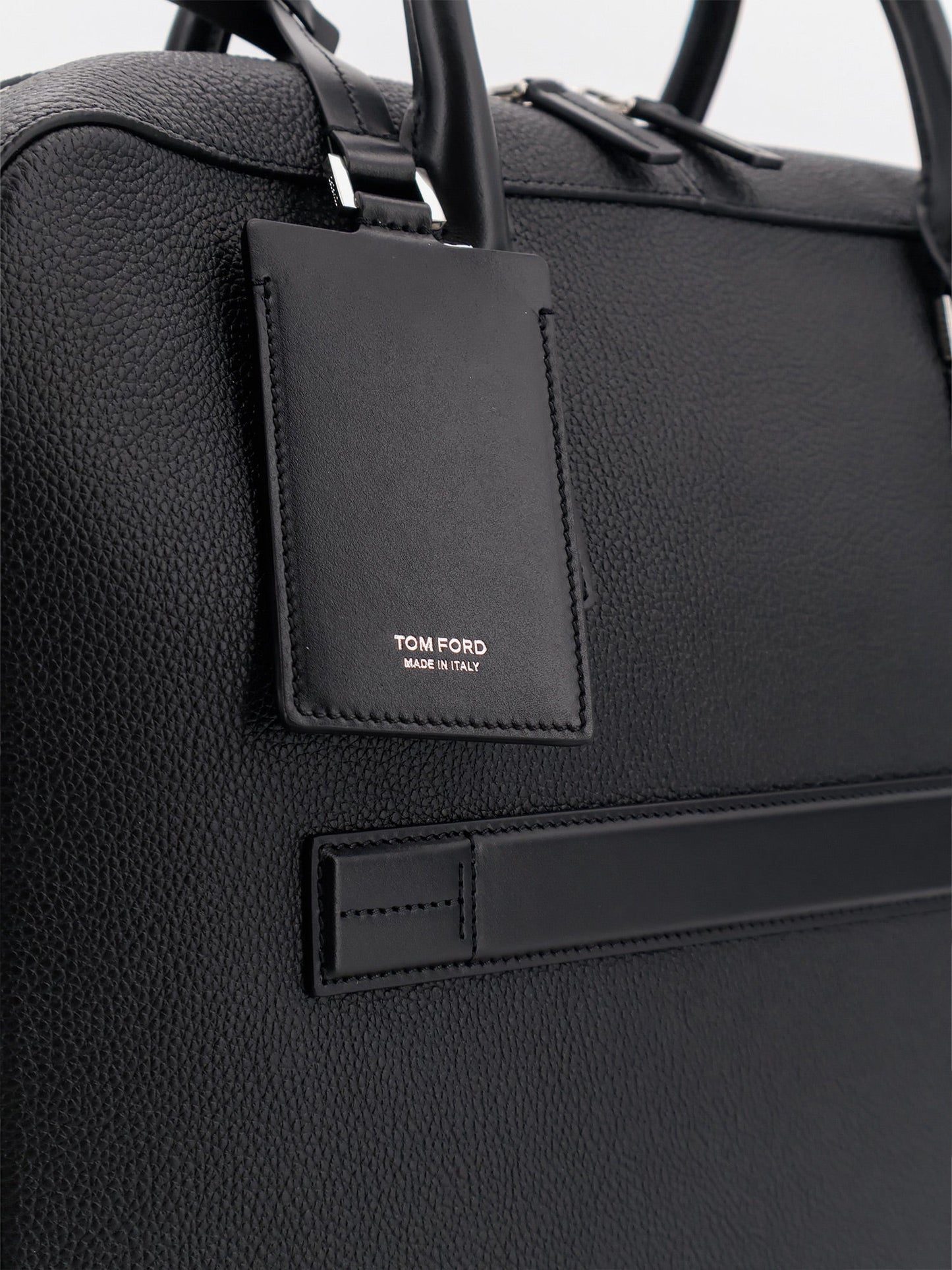 Tom Ford Men Leather Work Bag With Front Lettering Logo TOM FORD