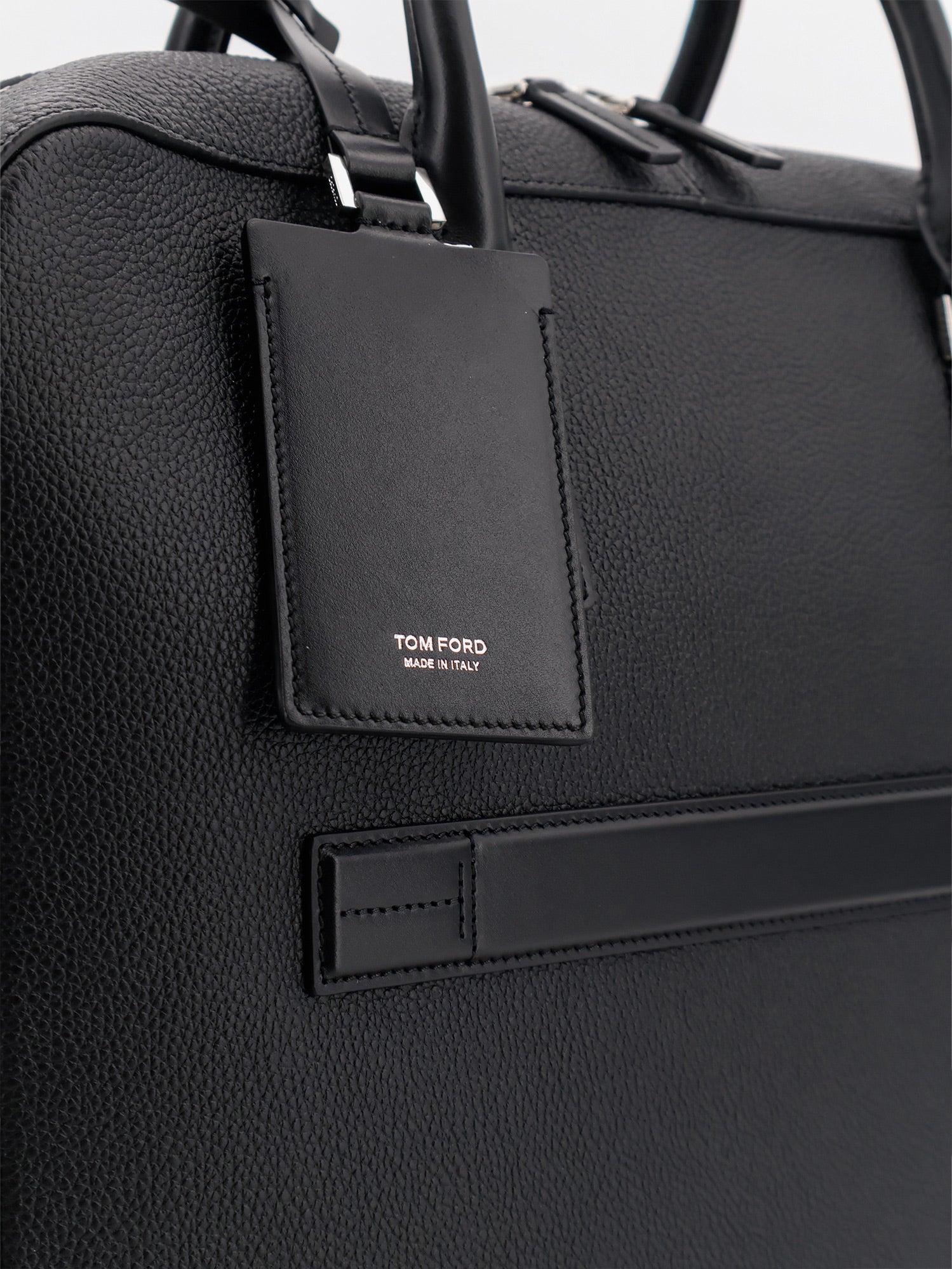 Tom Ford Men Leather Work Bag With Front Lettering Logo TOM FORD