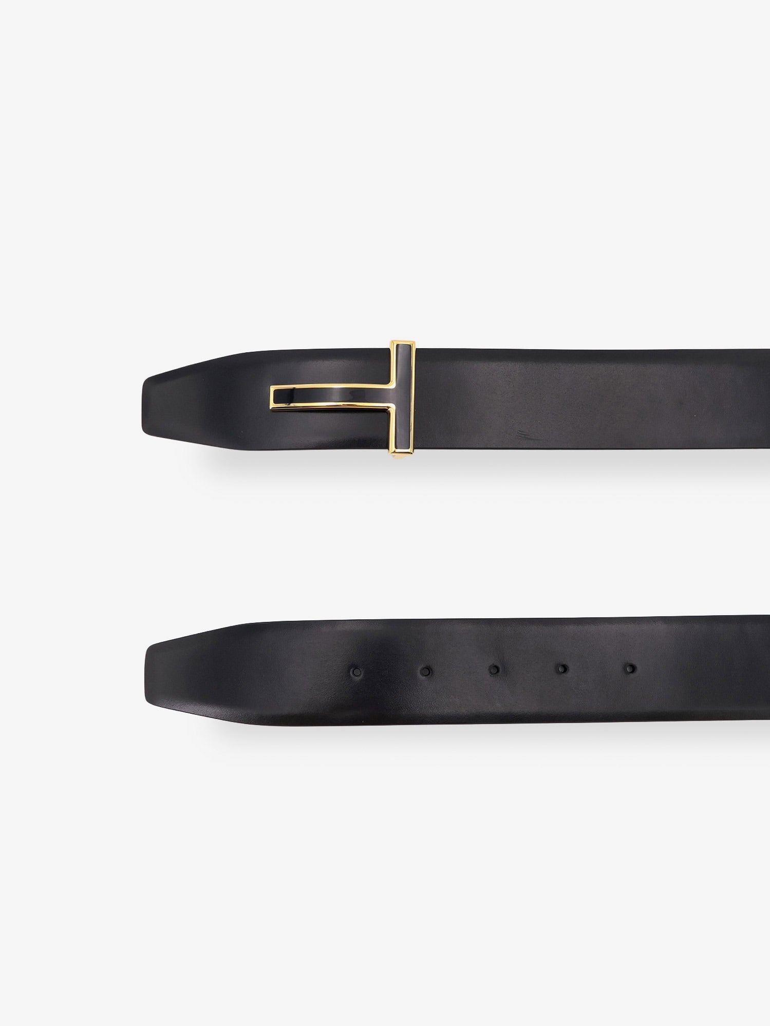 Tom Ford Men Leather Belt With Metal Logo Buckle TOM FORD