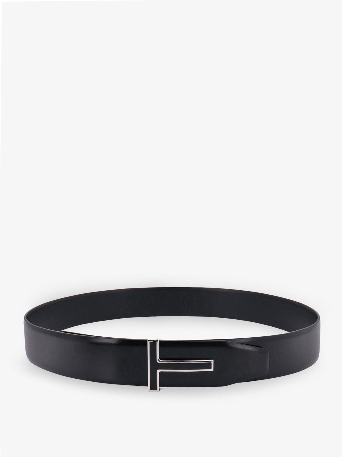 Tom Ford Men Leather Belt With Enameled Logo TOM FORD