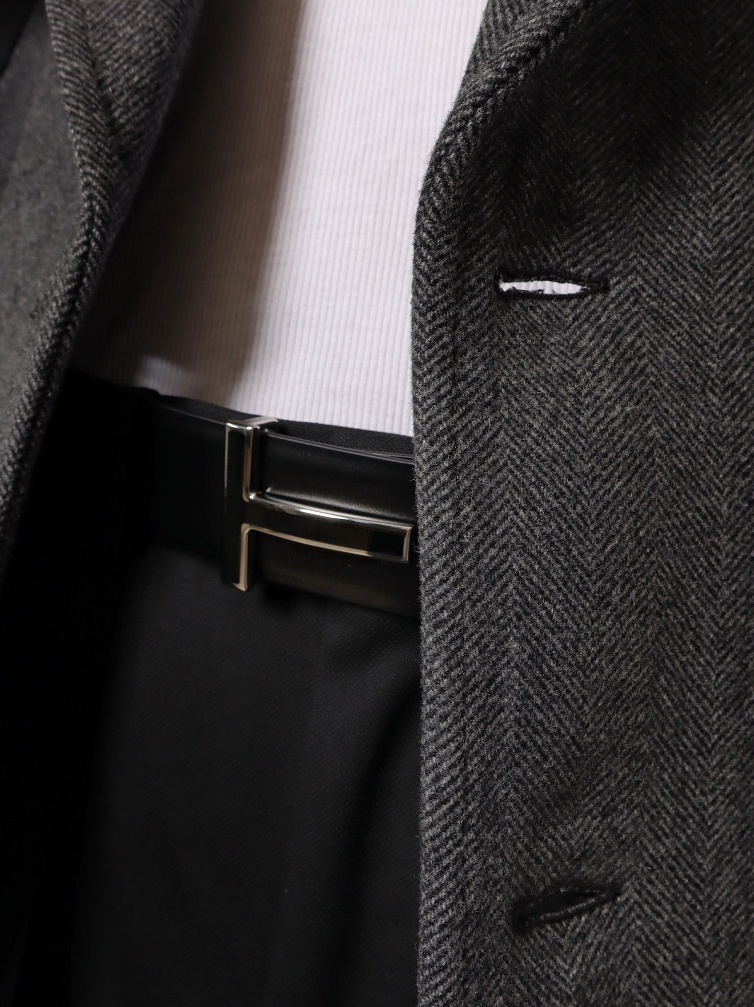Tom Ford Men Leather Belt With Enameled Logo TOM FORD
