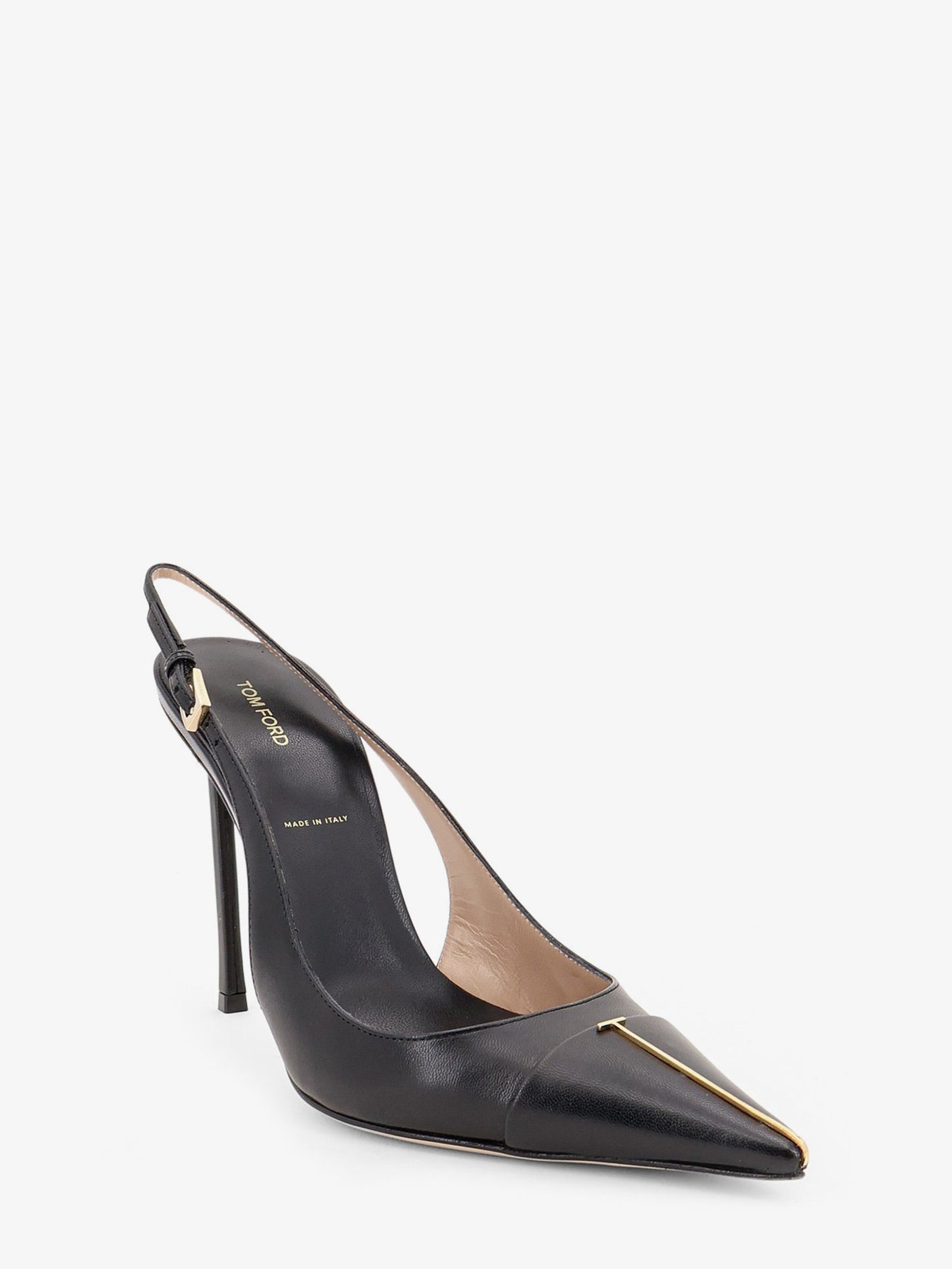 Tom Ford Women Leather Pumps With Metal T Logo Detail TOM FORD