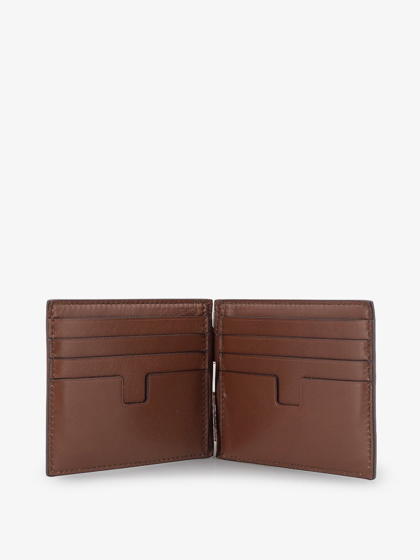 Tom Ford Men T-Line Money Clip Leather Wallet