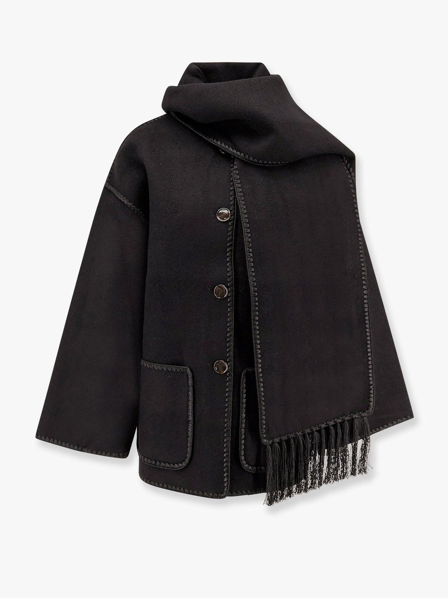 Toteme Women Embroidered Scarf Jacket In Wool Blend TOTEME