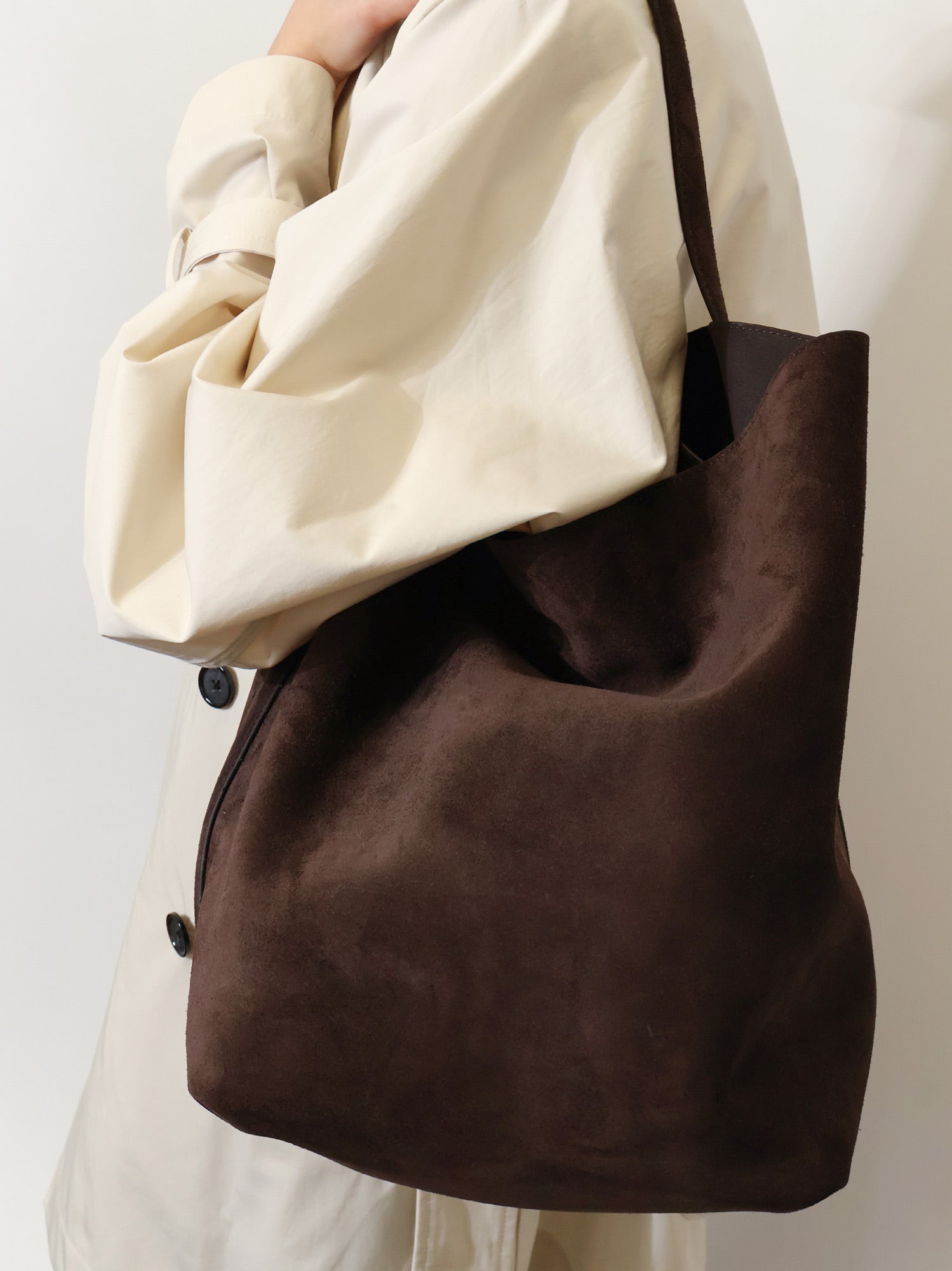 Toteme Women Suede Belted Tote Shoulder Bag TOTEME