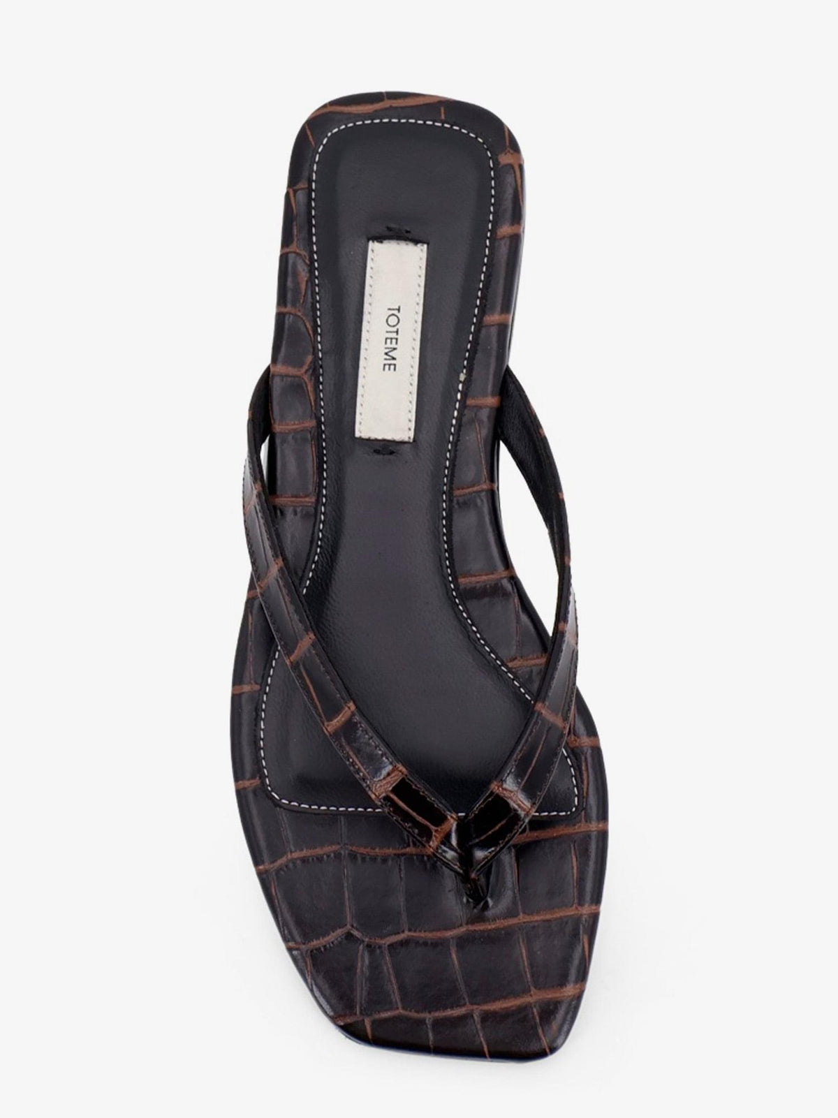 Toteme Women Croco-Embossed Leather Sandals TOTEME