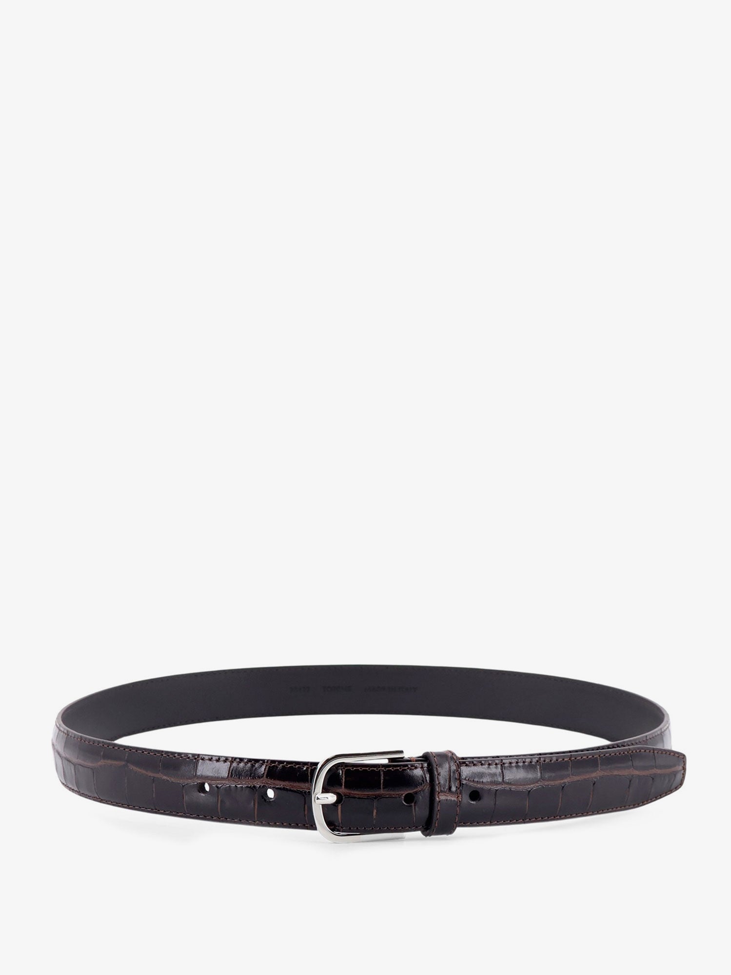 Toteme Women Slim Croco-Embossed Leather Belt TOTEME