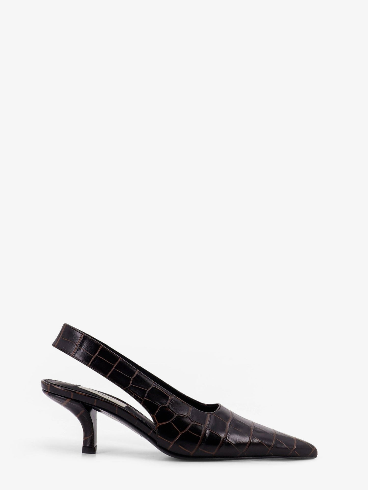 Toteme Women Leather Decollete With Crocodile Print TOTEME