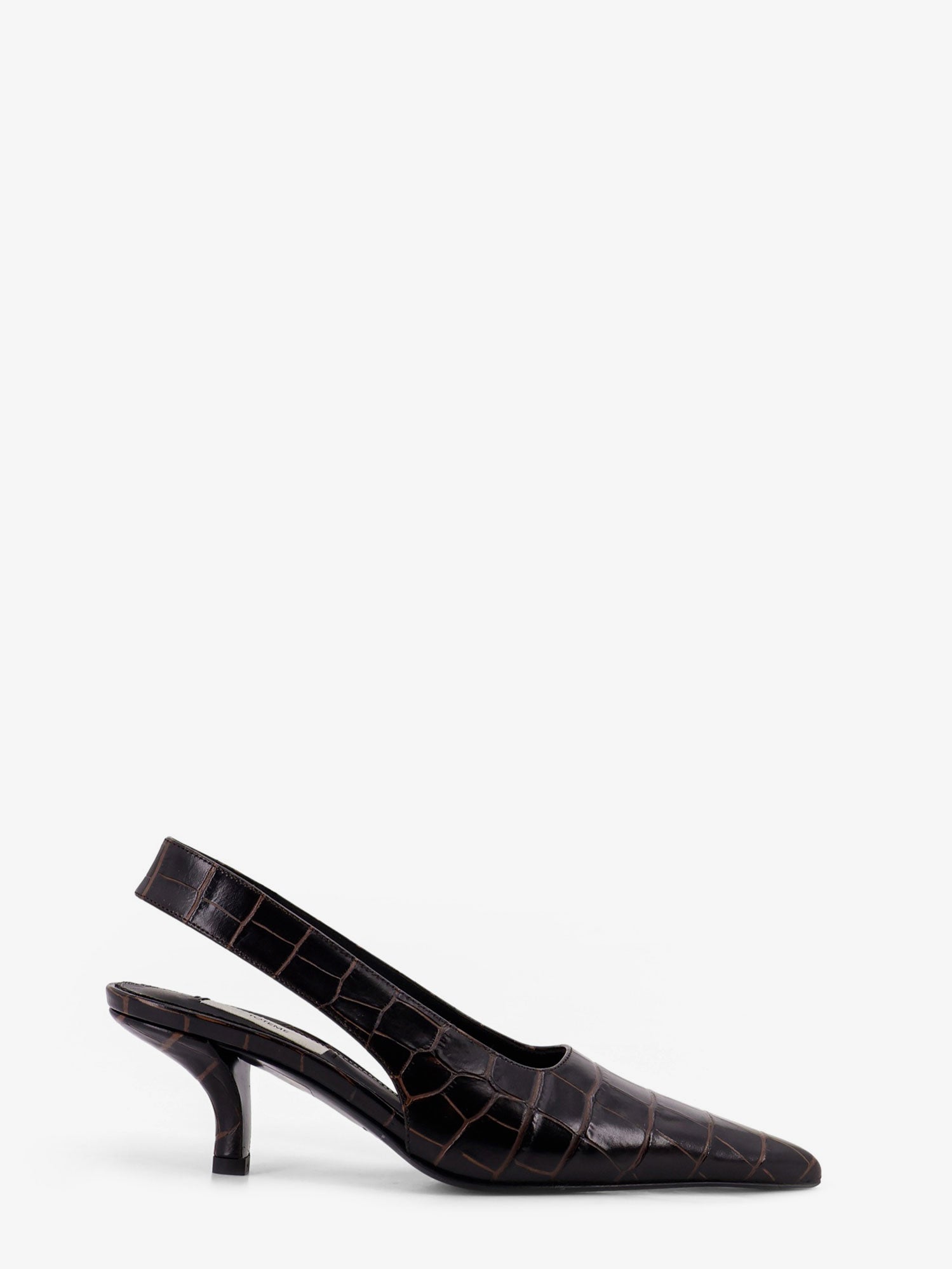 Toteme Women Leather Decollete With Crocodile Print TOTEME