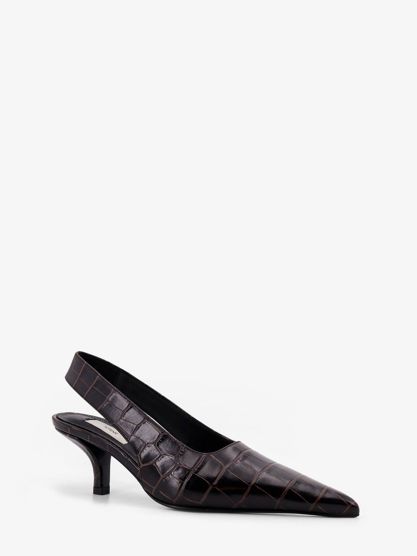 Toteme Women Leather Decollete With Crocodile Print TOTEME