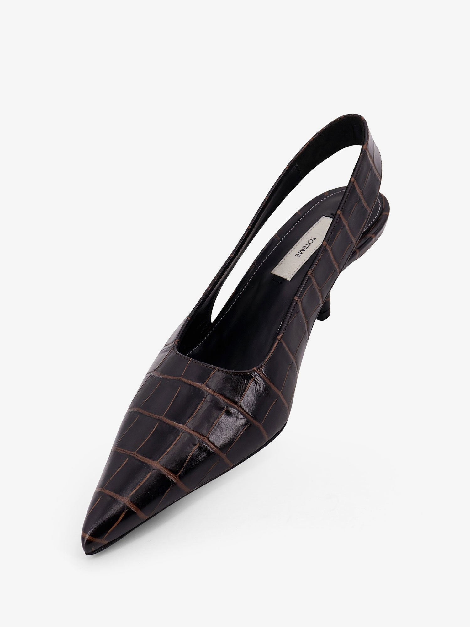Toteme Women Leather Decollete With Crocodile Print TOTEME