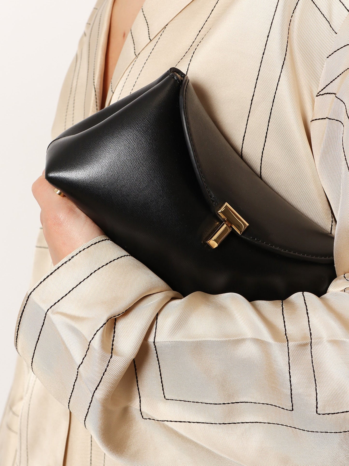 Toteme Women Mini T-Lock Leather Clutch TOTEME