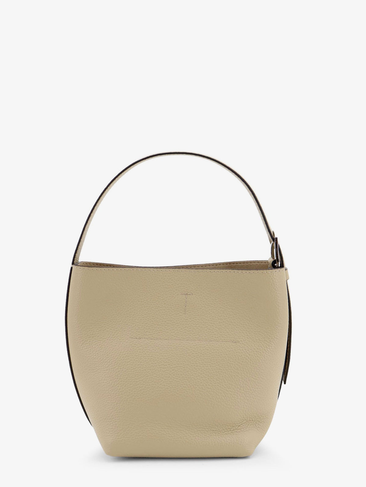 Toteme Women Petite Belted Leather Handbag With Logo Lettering Print TOTEME