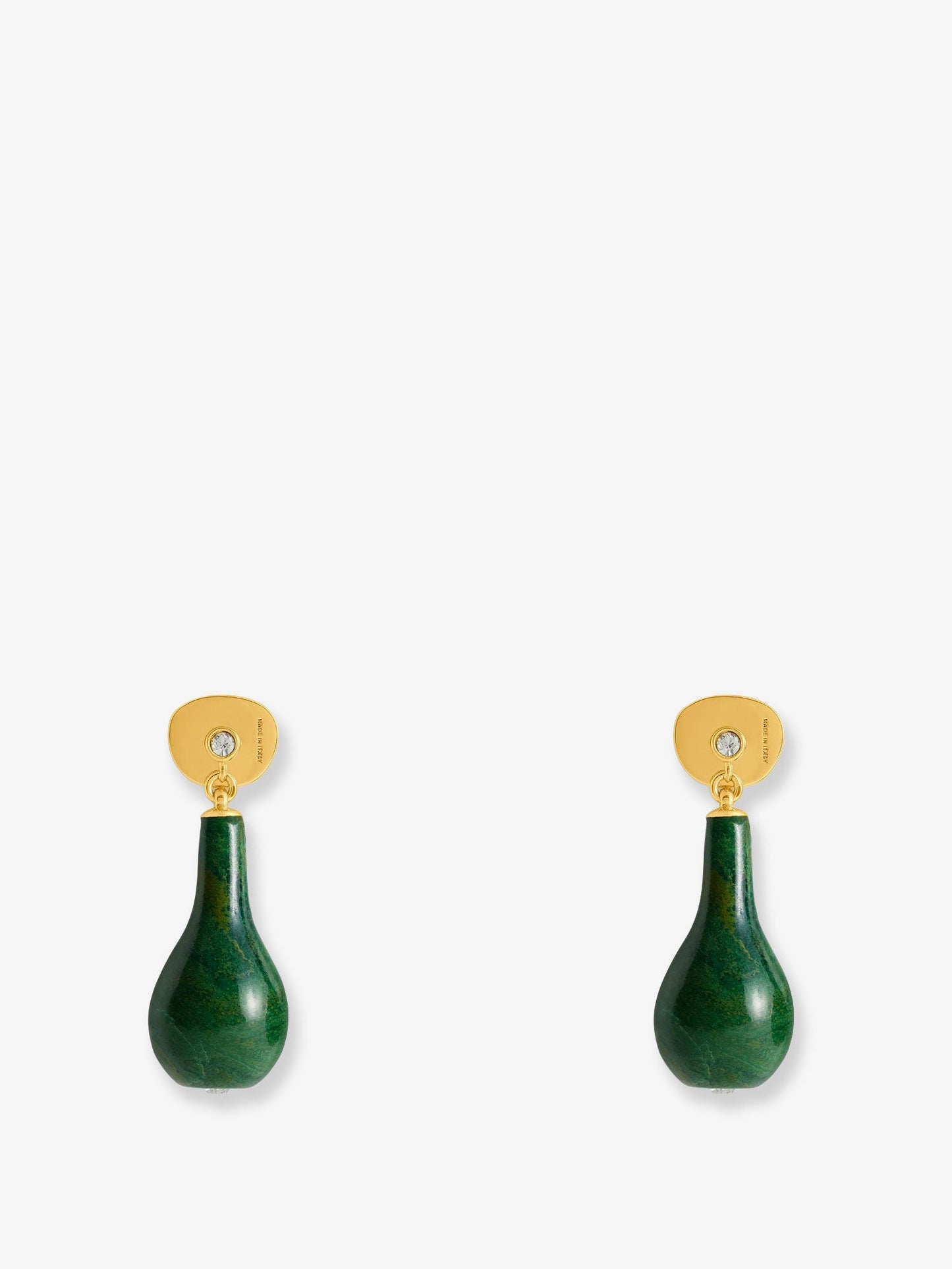 Toteme Women Jade Drops Brass Earrings TOTEME