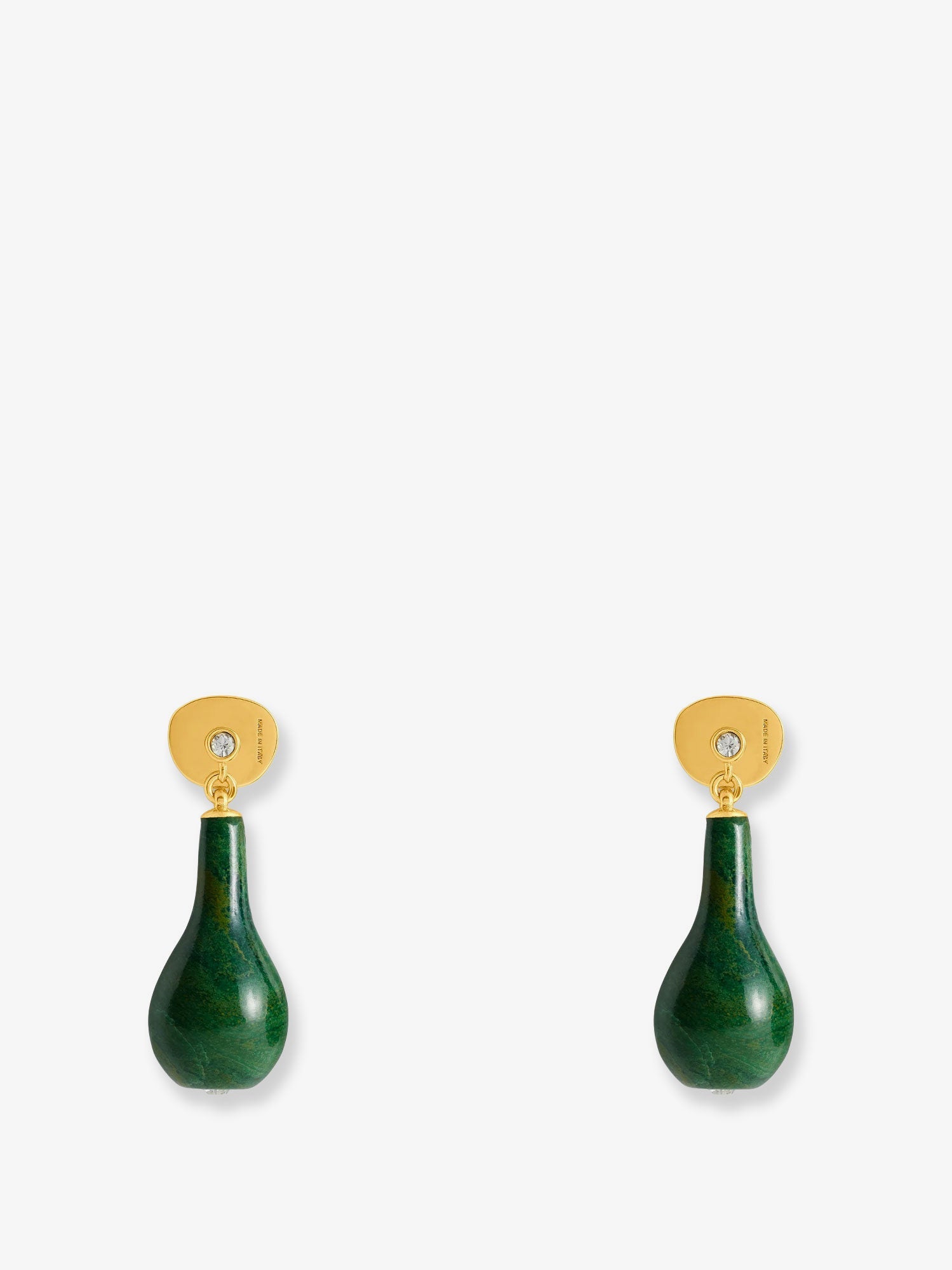 Toteme Women Jade Drops Brass Earrings TOTEME