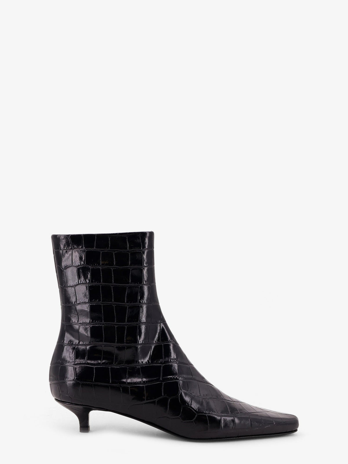 Toteme Women Pointed-Toe Ankle Boots With Crocodile Effect TOTEME