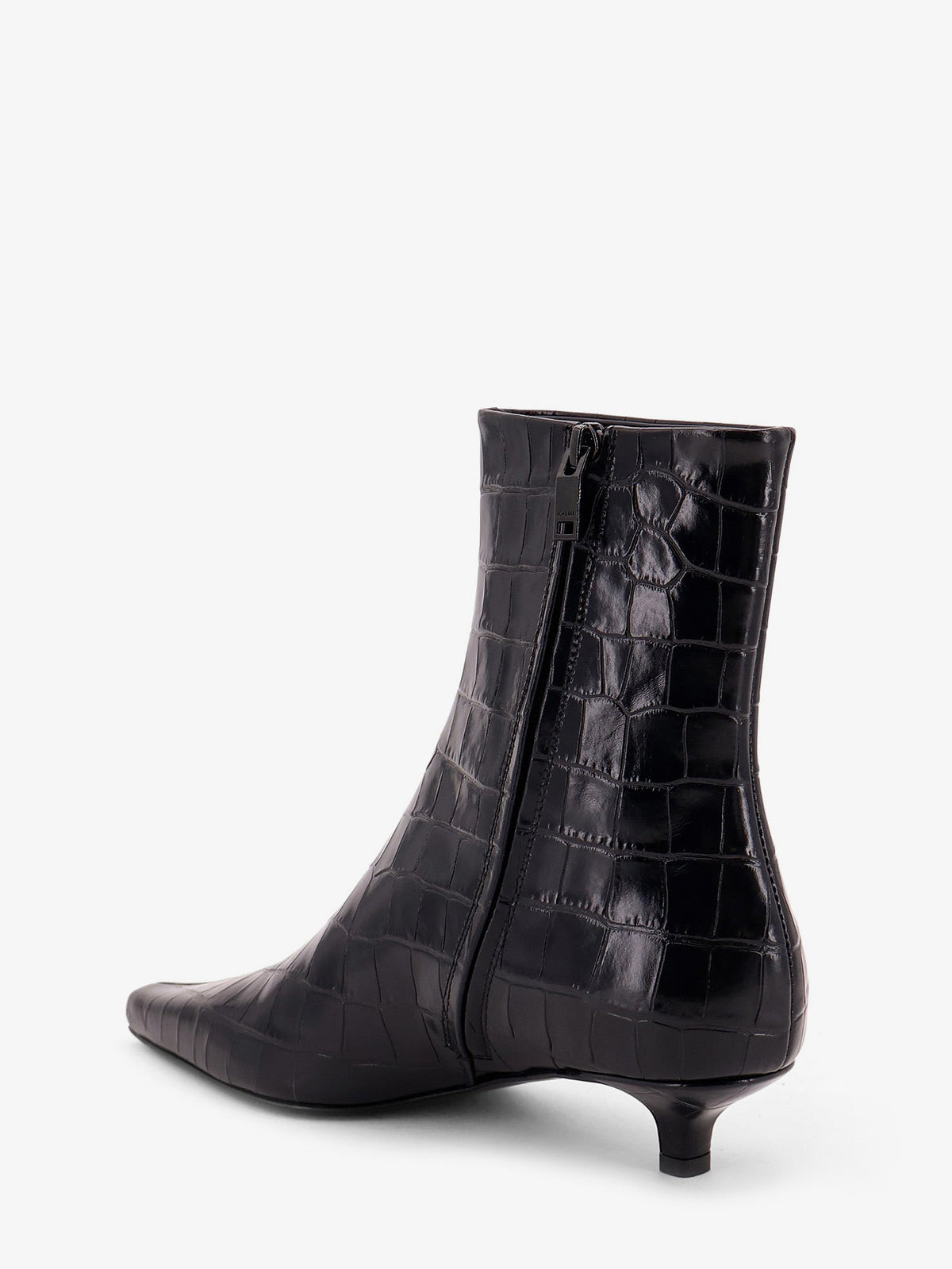 Toteme Women Pointed-Toe Ankle Boots With Crocodile Effect TOTEME