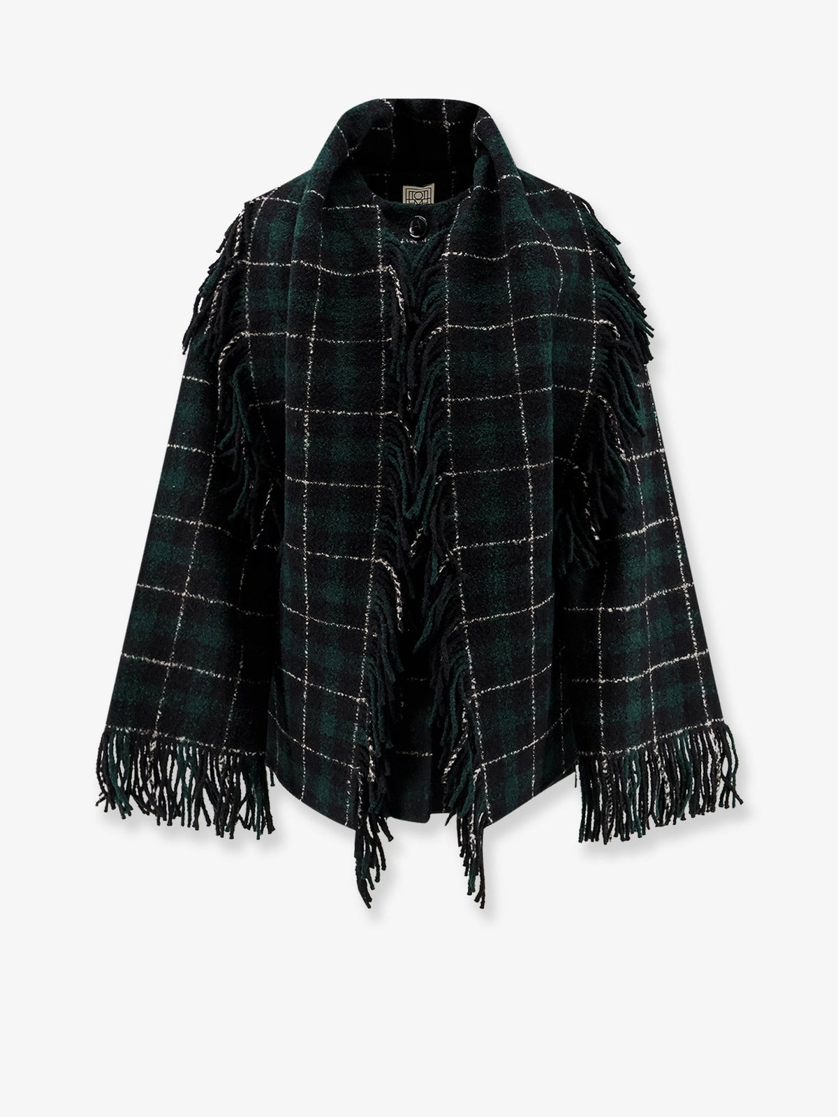 Toteme Women Fringed Scarf Madras Wool Coat TOTEME