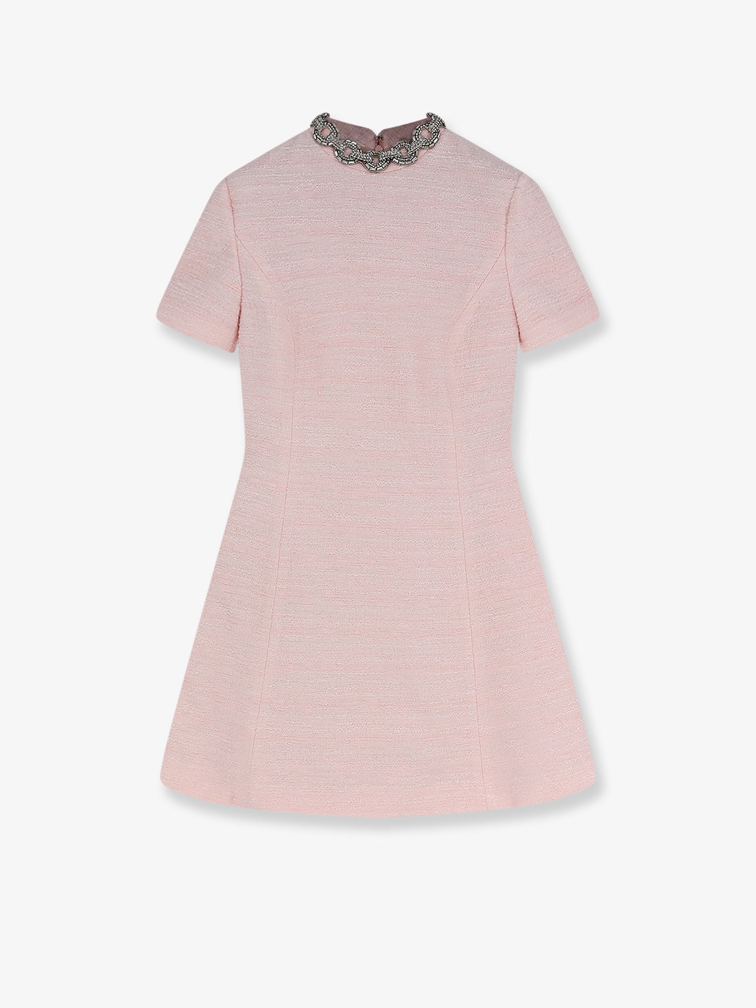 Valentino Women Embroidered Crinkle Cotton Tweed Mini Dress VALENTINO