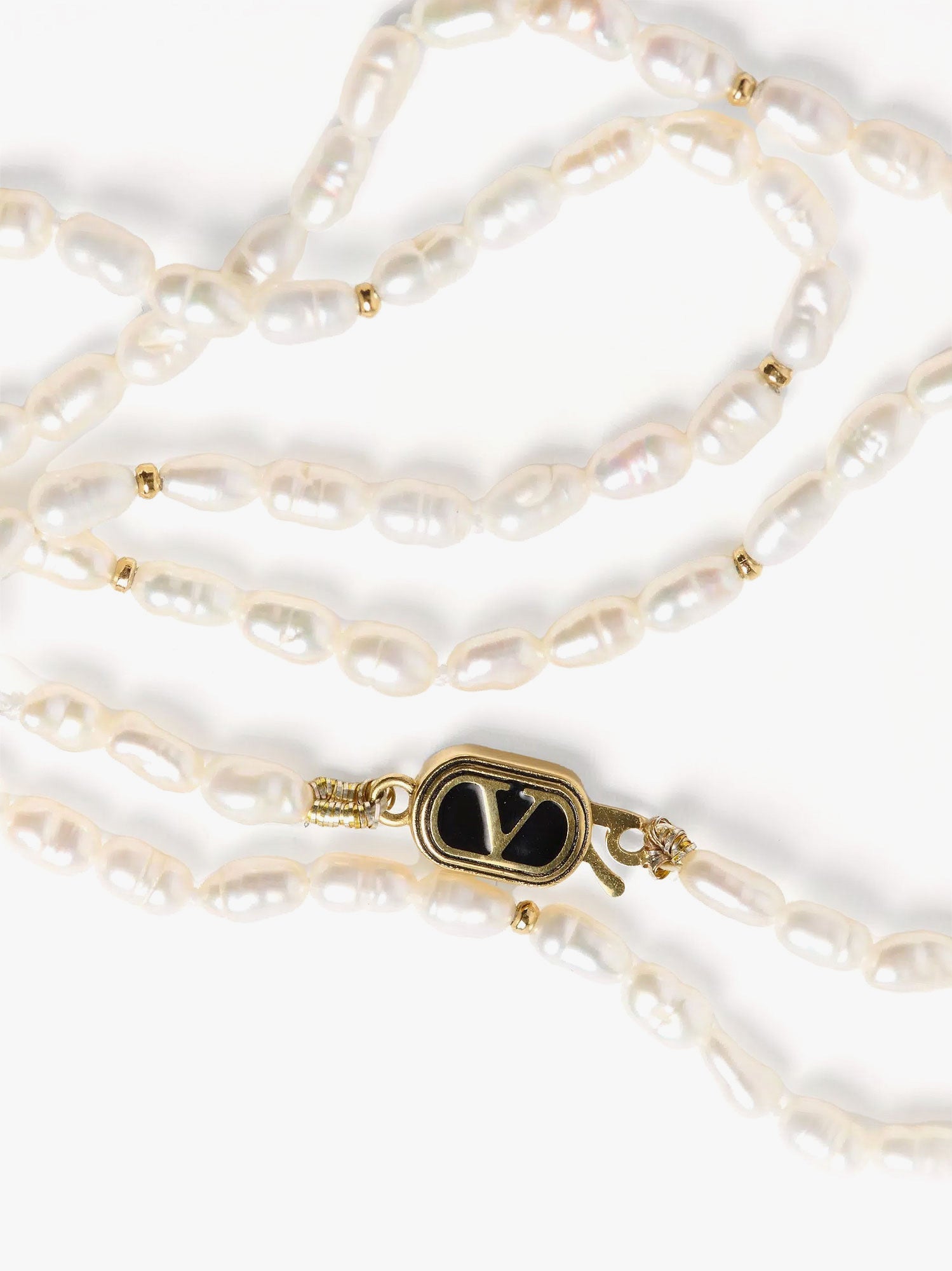 Valentino Garavani Men Metal Necklace With Pearls VALENTINO GARAVANI