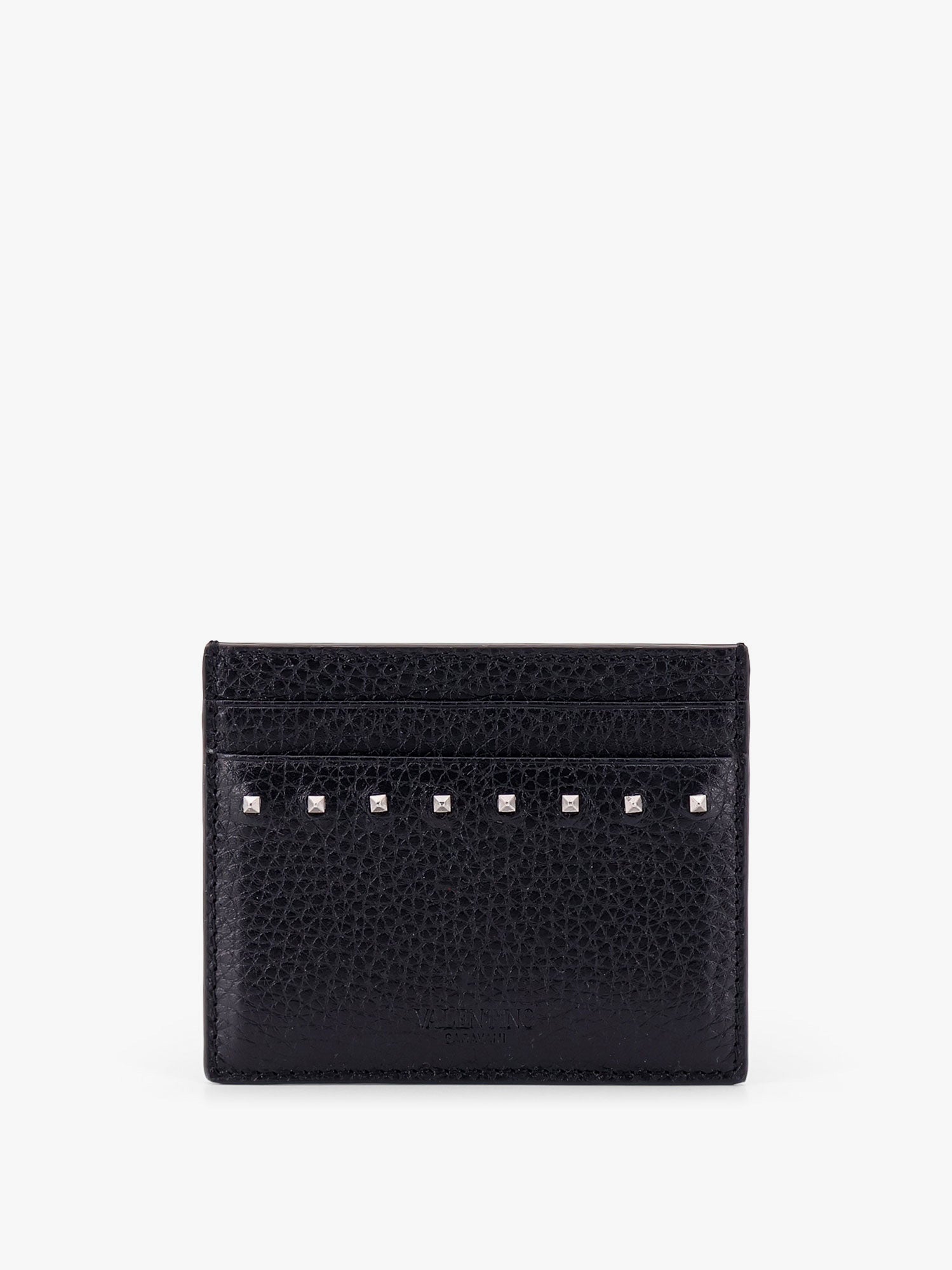 Valentino Garavani Men Leather Card Holder With Stud Detail VALENTINO GARAVANI