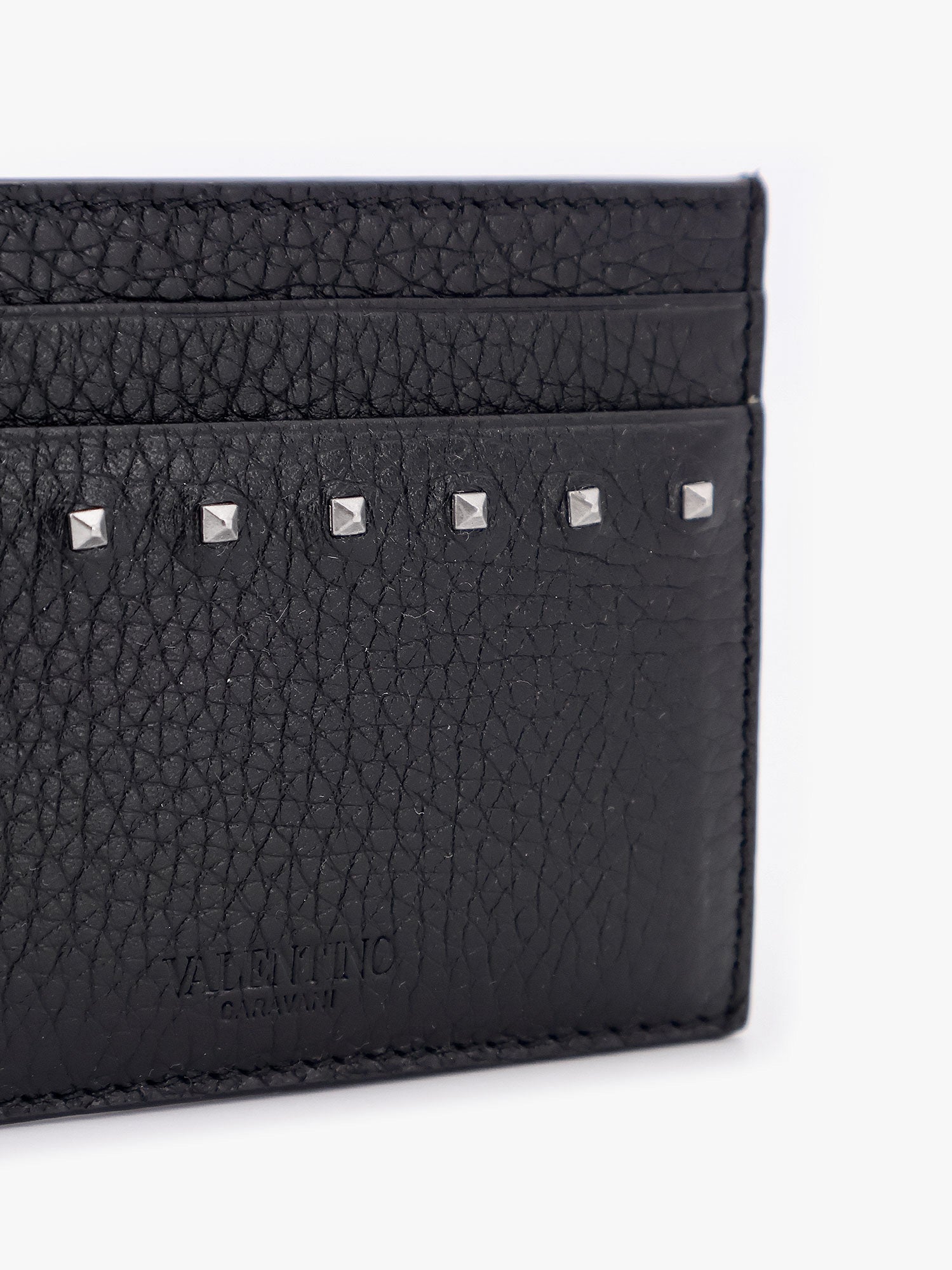 Valentino Garavani Men Leather Card Holder With Stud Detail VALENTINO GARAVANI