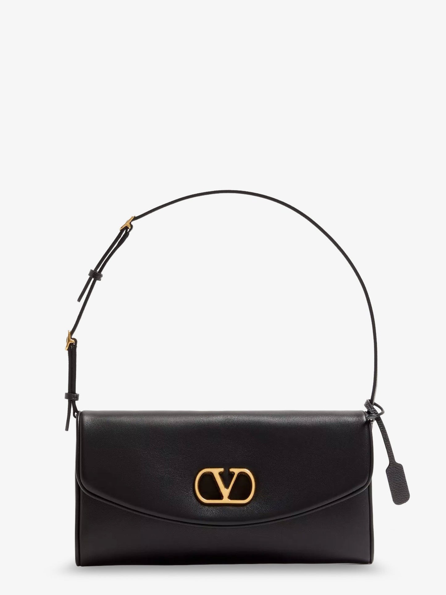 Valentino Garavani Women Devain Leather Shoulder Bag With Metal Vlogo Signature VALENTINO GARAVANI