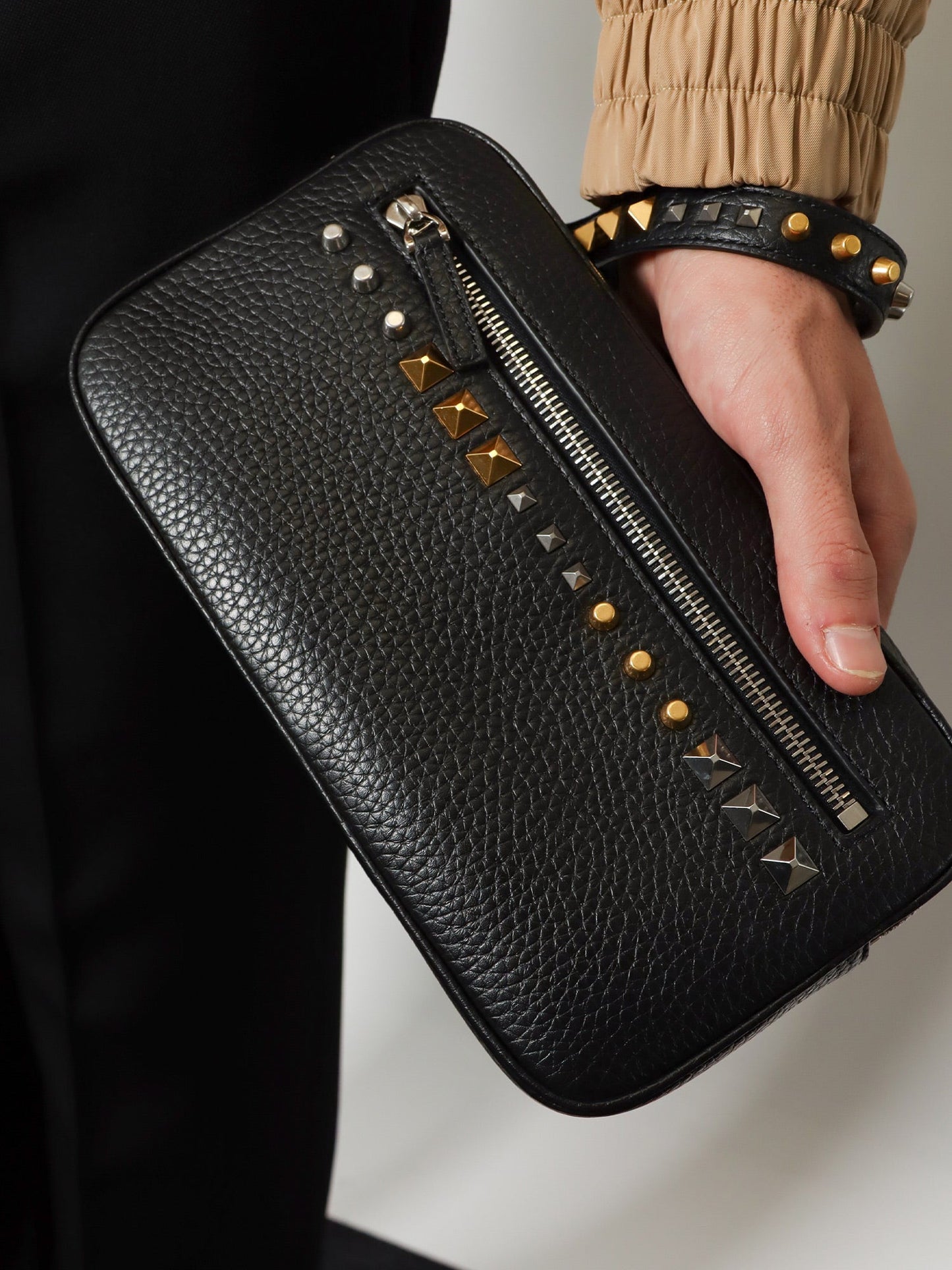 Valentino Garavani Men Valentino Garavani Leather Clutch VALENTINO GARAVANI