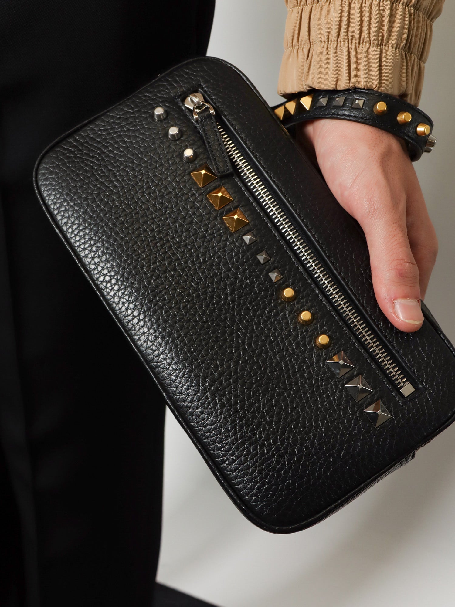 Valentino Garavani Men Valentino Garavani Leather Clutch VALENTINO GARAVANI