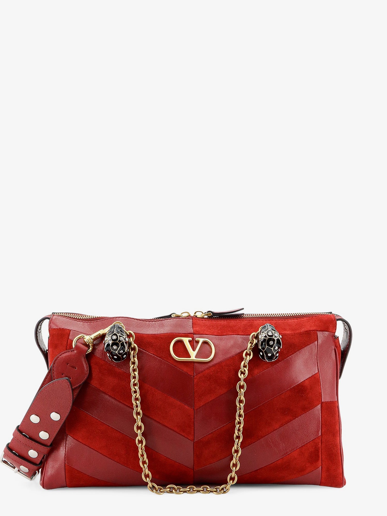 Valentino Garavani Women Panthea Suede And Leather Crossbody Bag VALENTINO GARAVANI