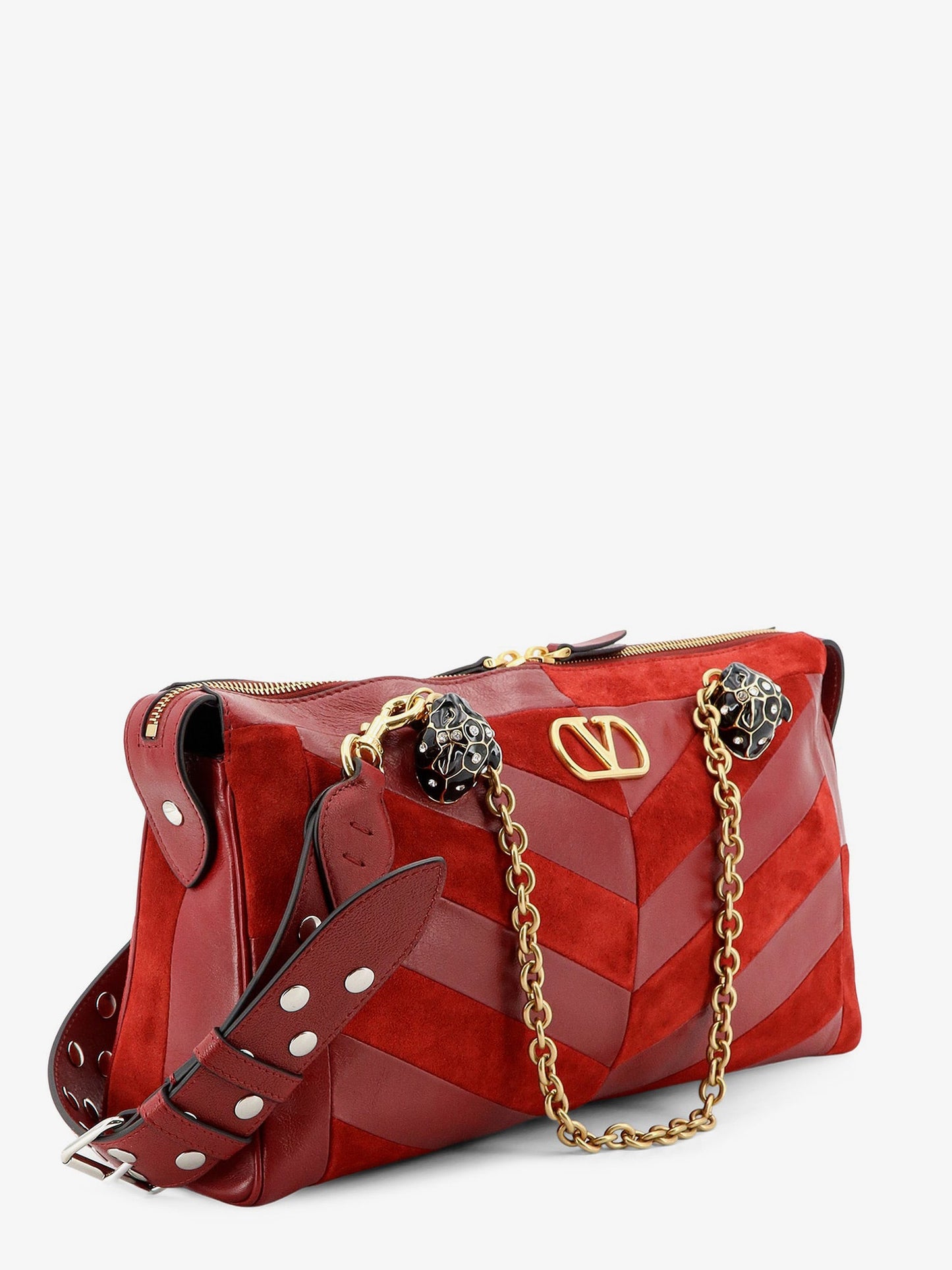 Valentino Garavani Women Panthea Suede And Leather Crossbody Bag VALENTINO GARAVANI