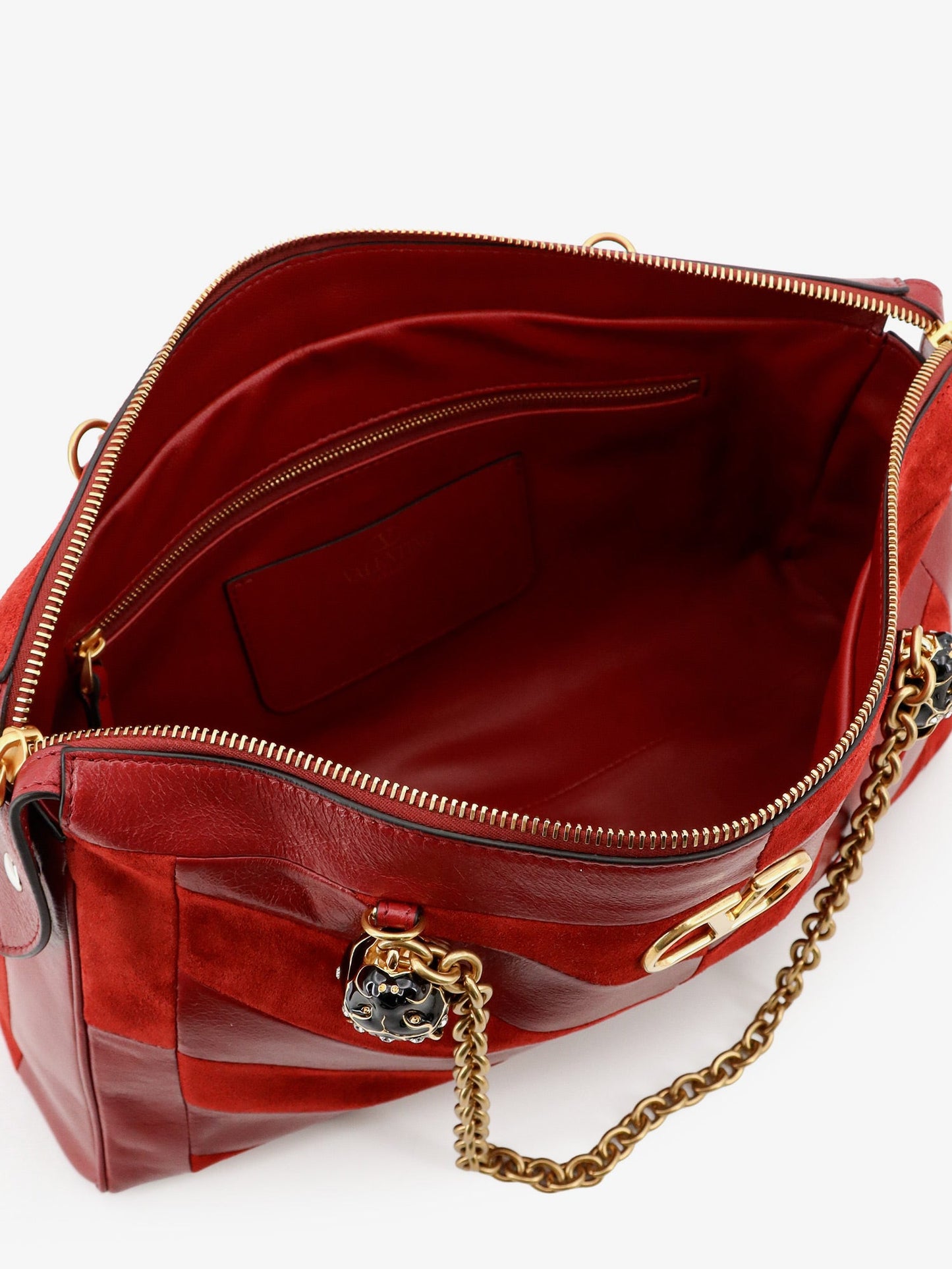 Valentino Garavani Women Panthea Suede And Leather Crossbody Bag VALENTINO GARAVANI