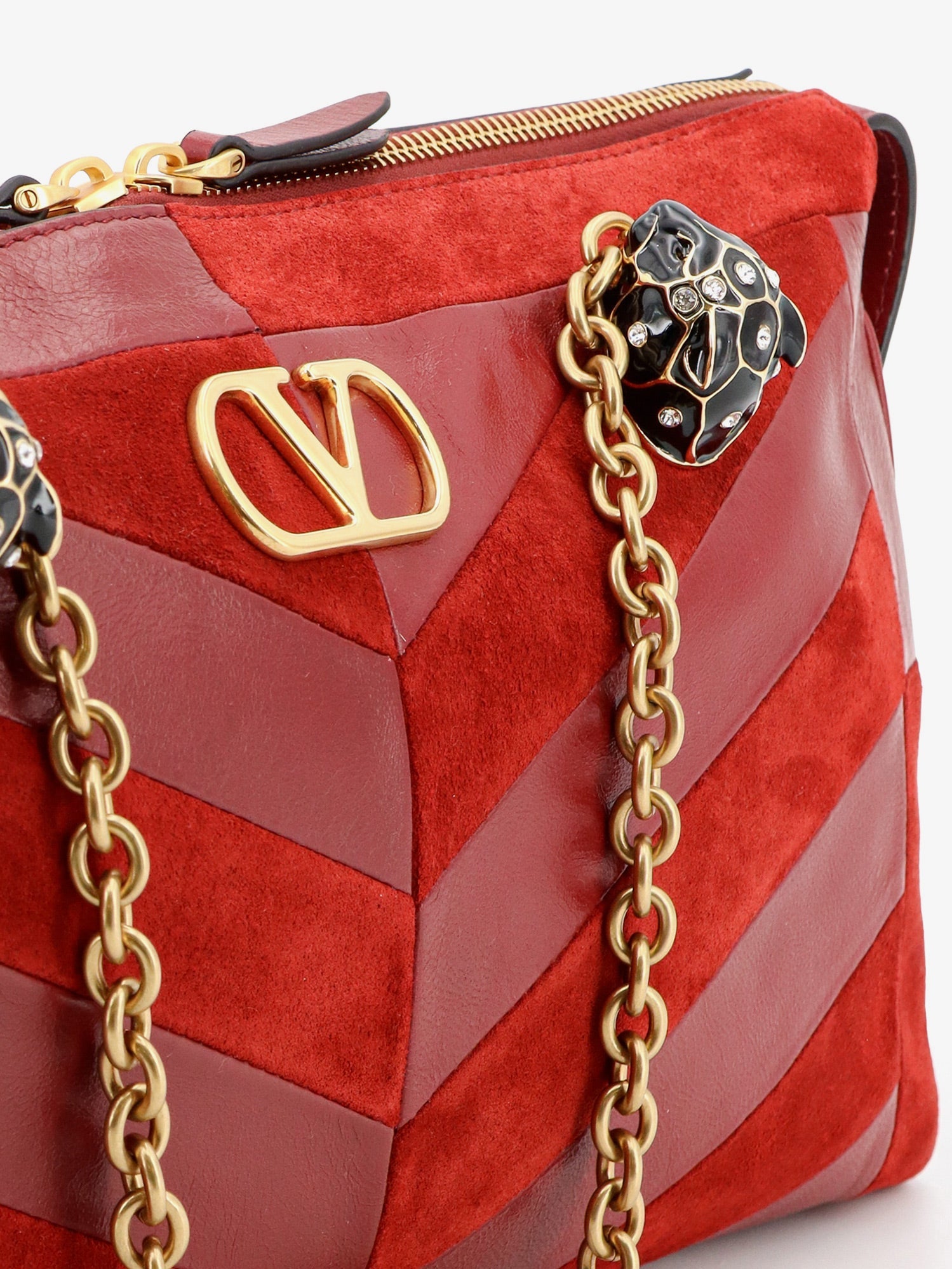 Valentino Garavani Women Panthea Suede And Leather Crossbody Bag VALENTINO GARAVANI