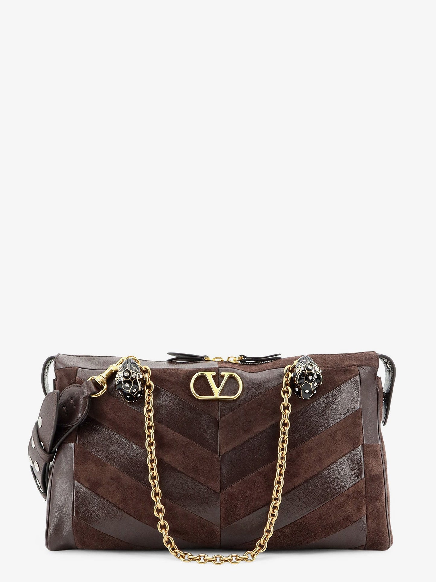 Valentino Garavani Women Panthea Suede And Leather Shoulder Bag VALENTINO GARAVANI