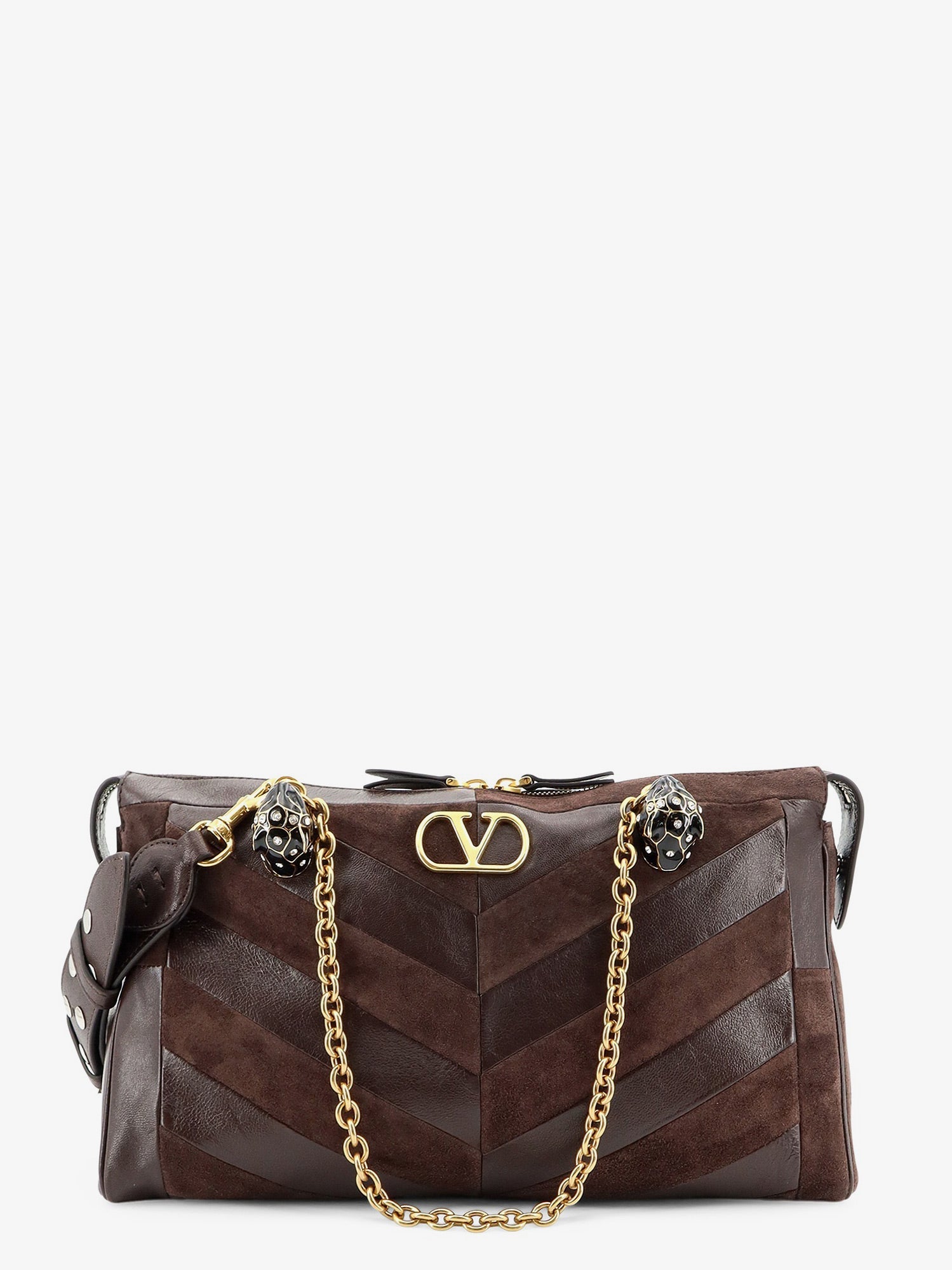 Valentino Garavani Women Panthea Suede And Leather Shoulder Bag VALENTINO GARAVANI