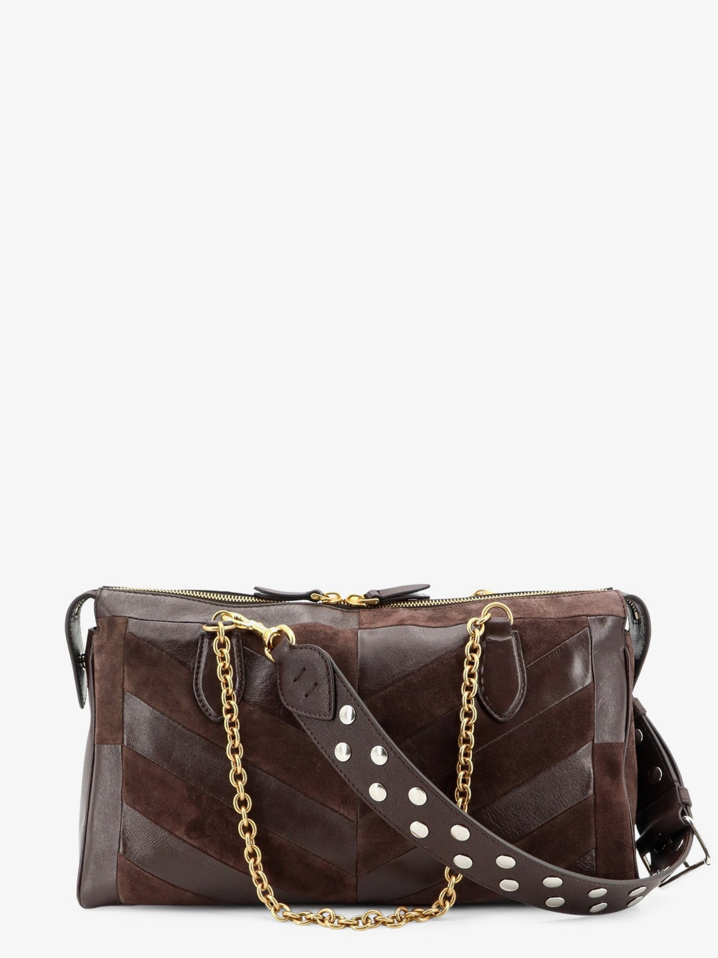Valentino Garavani Women Panthea Suede And Leather Shoulder Bag VALENTINO GARAVANI