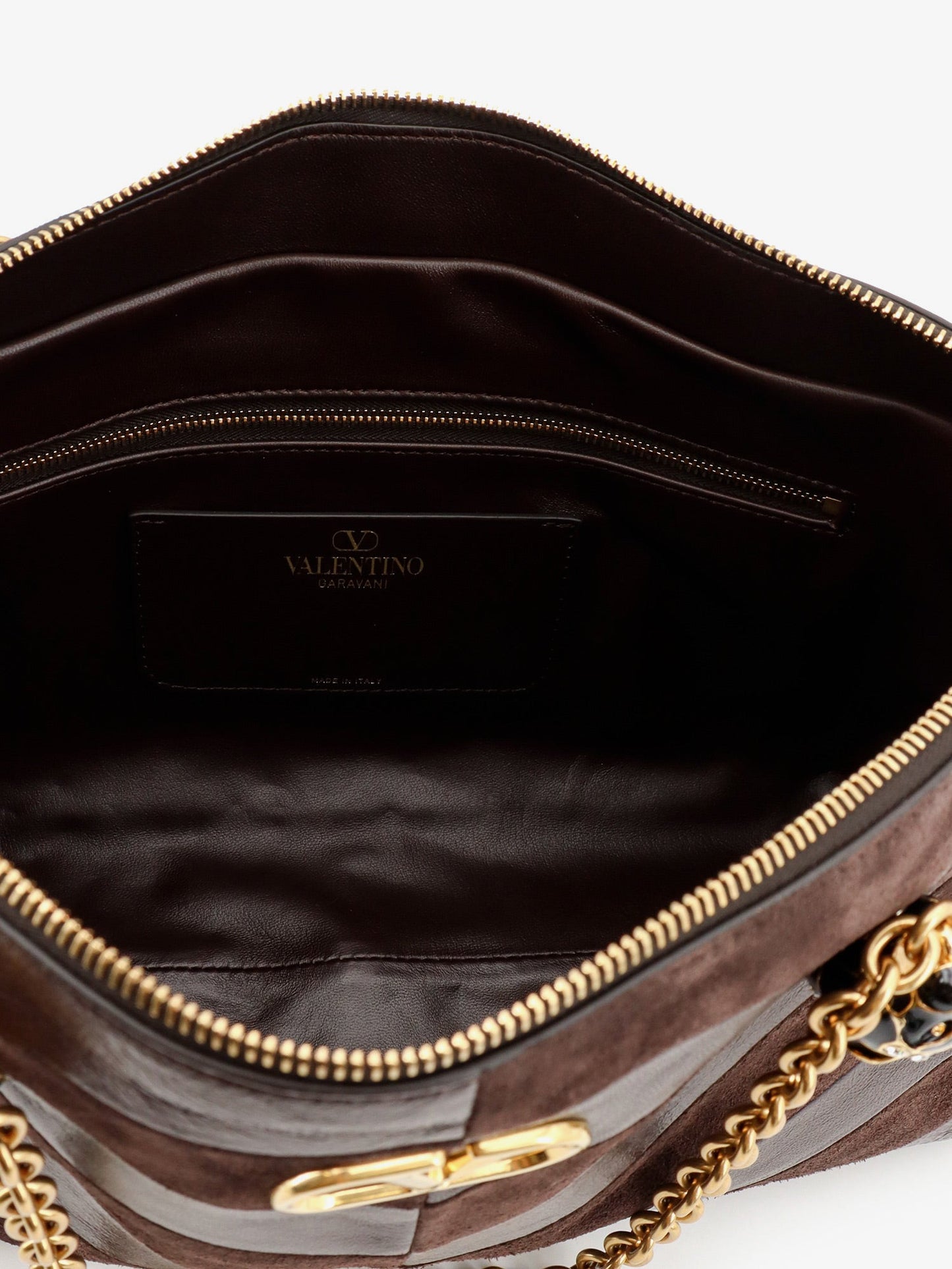 Valentino Garavani Women Panthea Suede And Leather Shoulder Bag VALENTINO GARAVANI