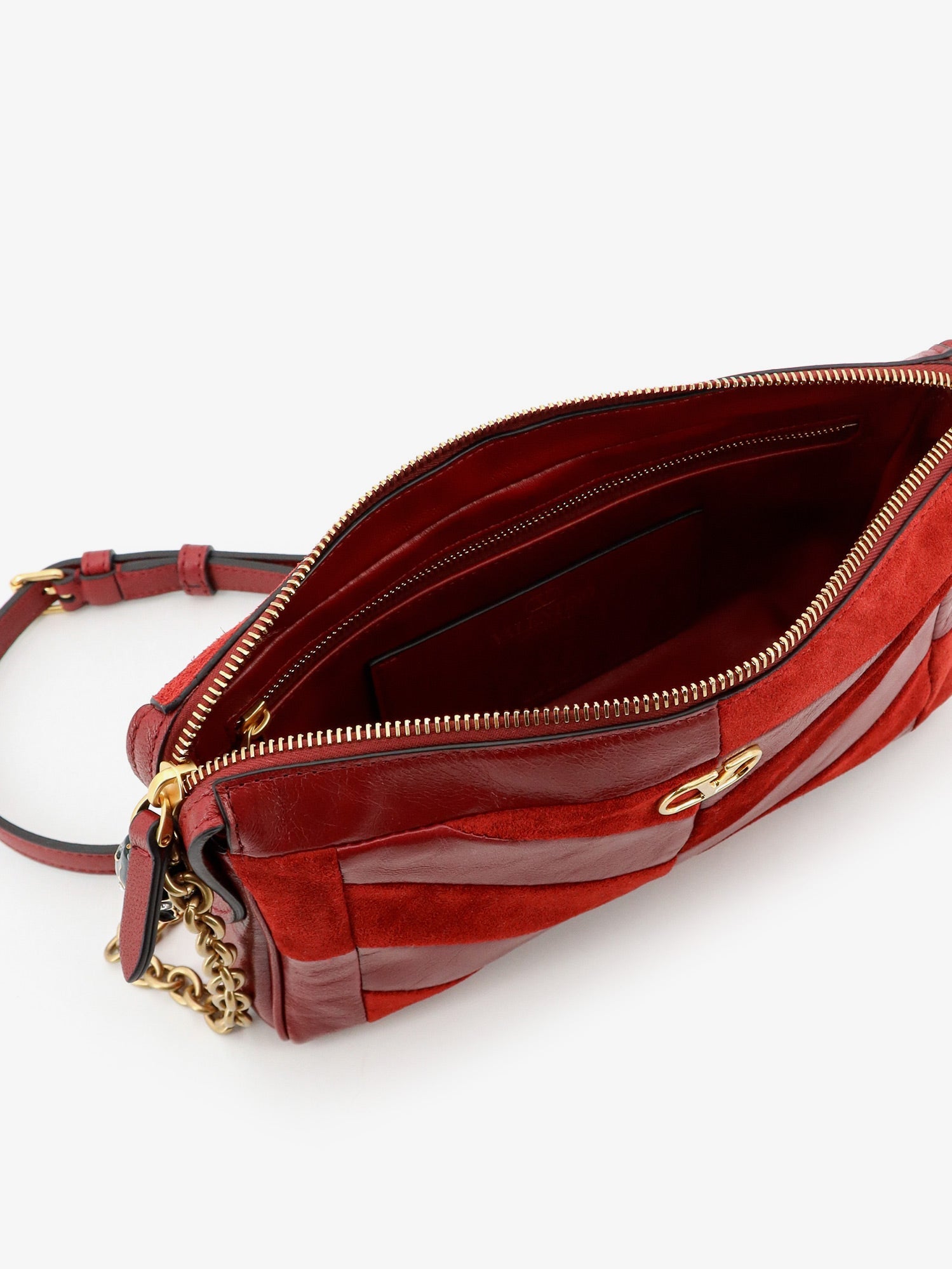 Valentino Garavani Women Panthea Suede And Leather Crossbody Bag VALENTINO GARAVANI