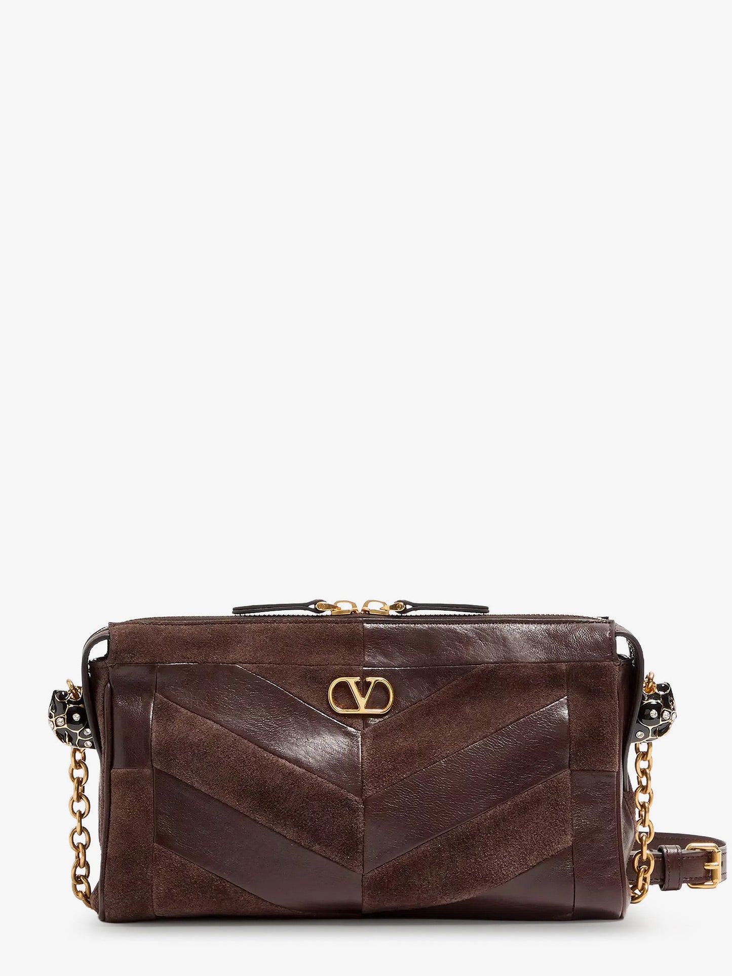 Valentino Garavani Women Panthea Suede And Leather Crossbody Bag VALENTINO GARAVANI