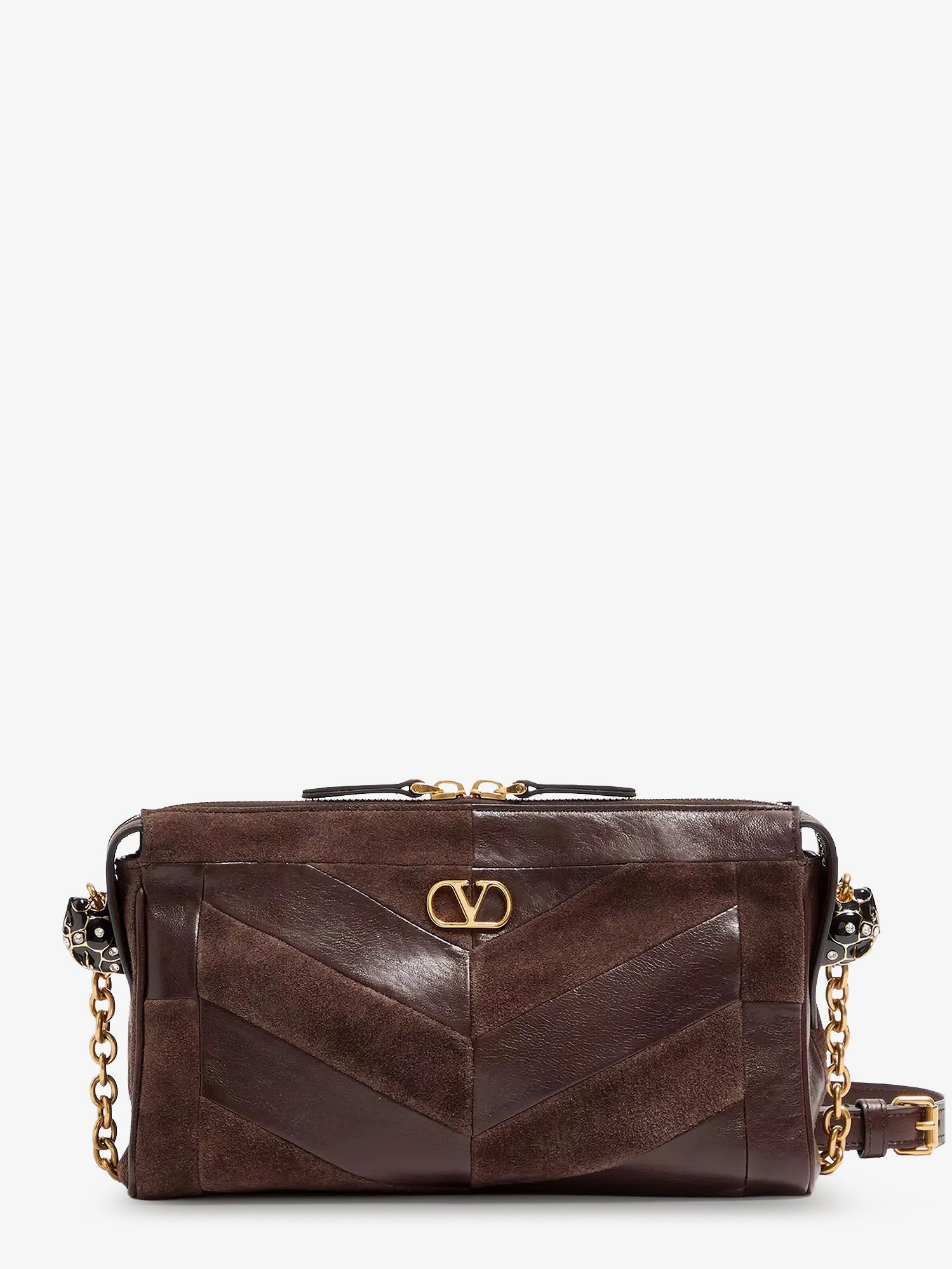 Valentino Garavani Women Panthea Suede And Leather Crossbody Bag VALENTINO GARAVANI