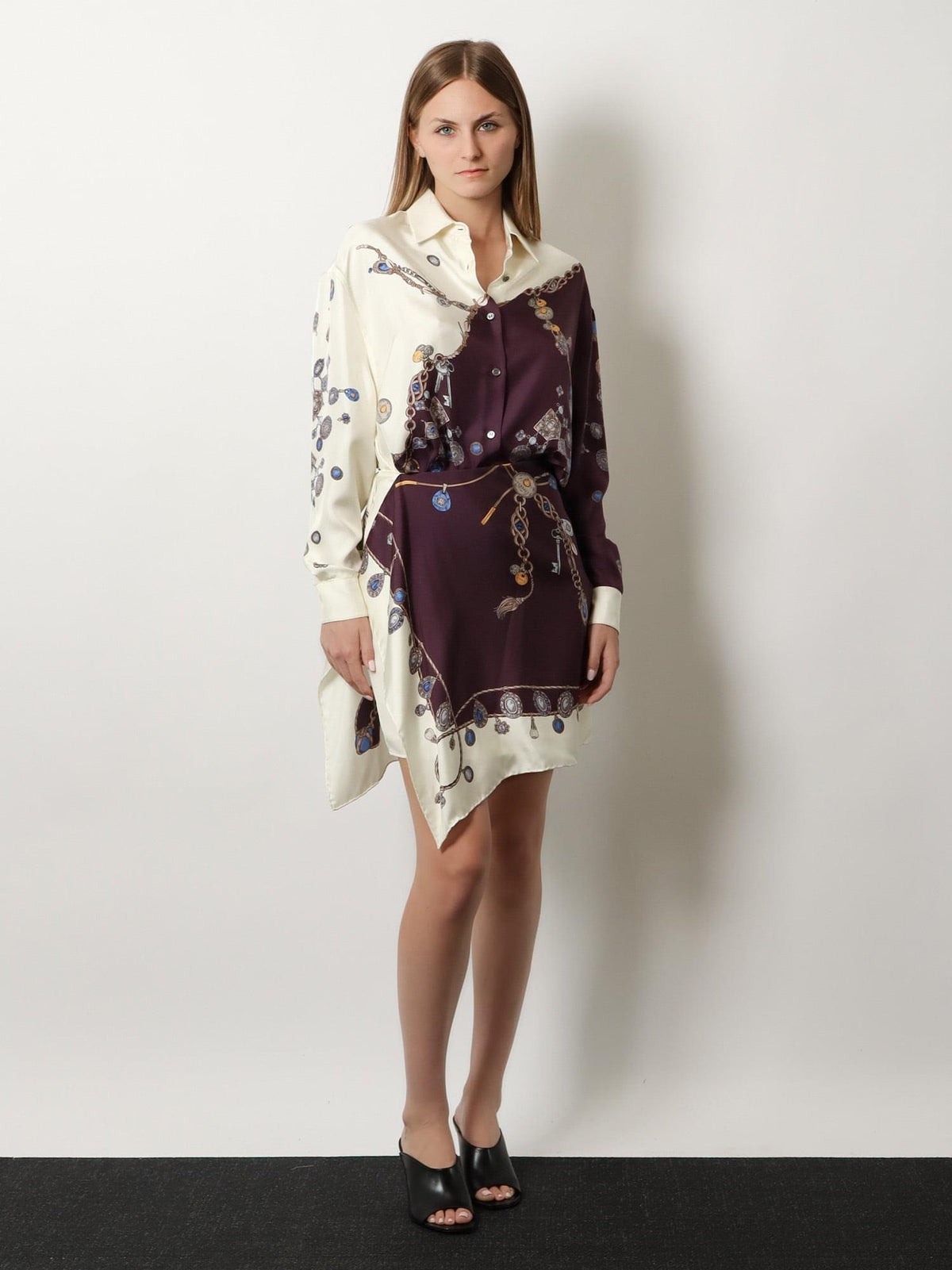 Versace Women Printed Silk Twill Shirt VERSACE