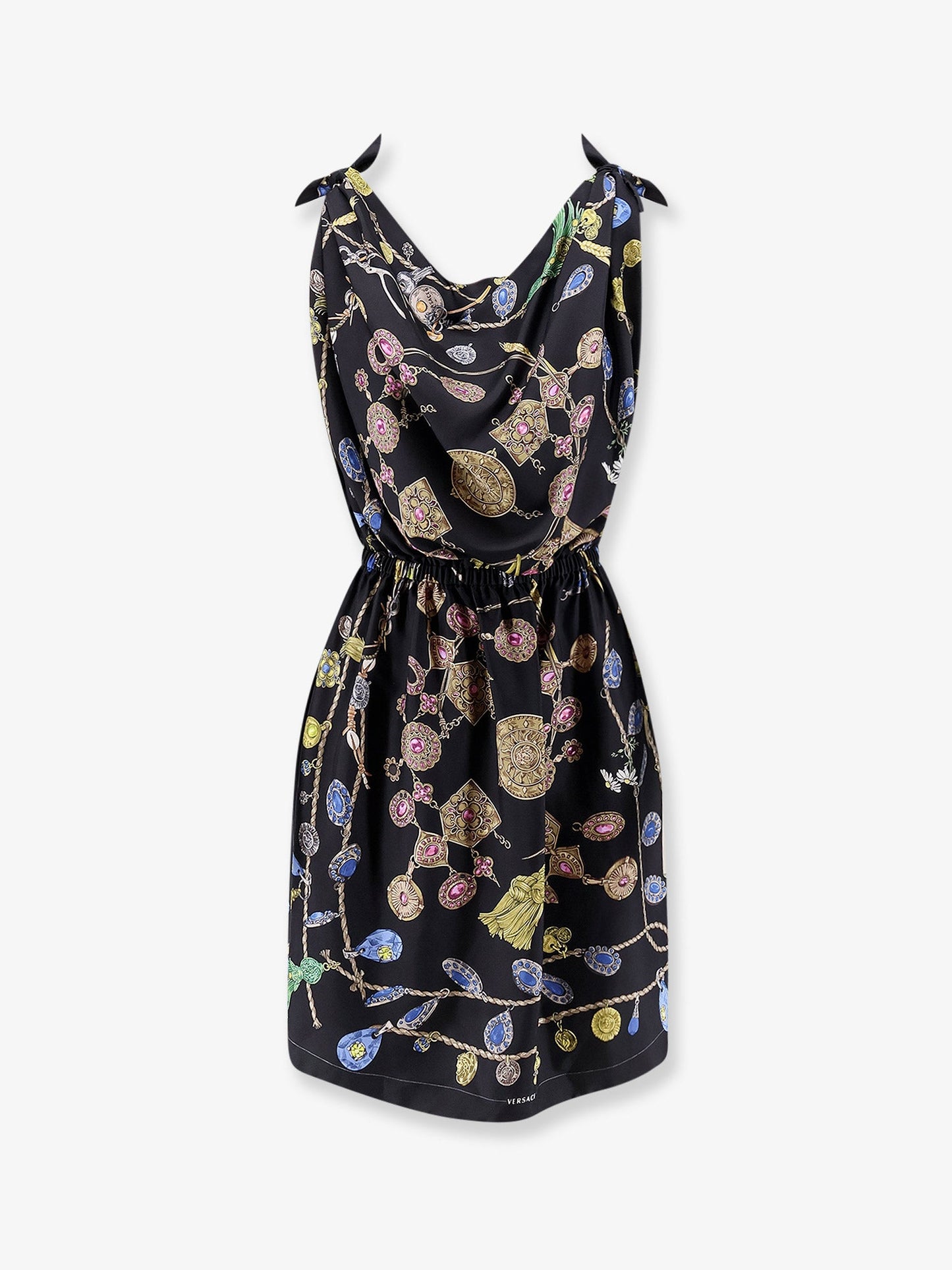 Versace Women Printed Silk Twill Midi Dress VERSACE