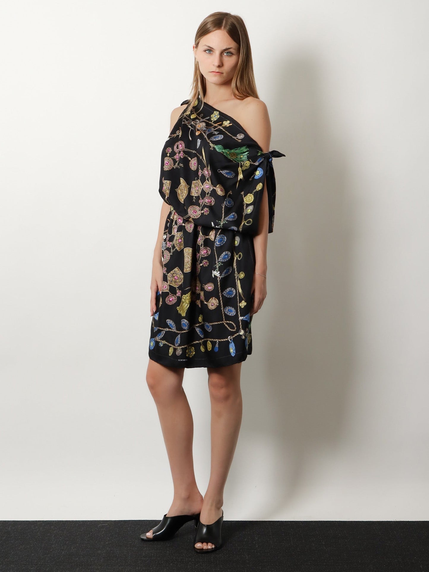 Versace Women Printed Silk Twill Midi Dress VERSACE