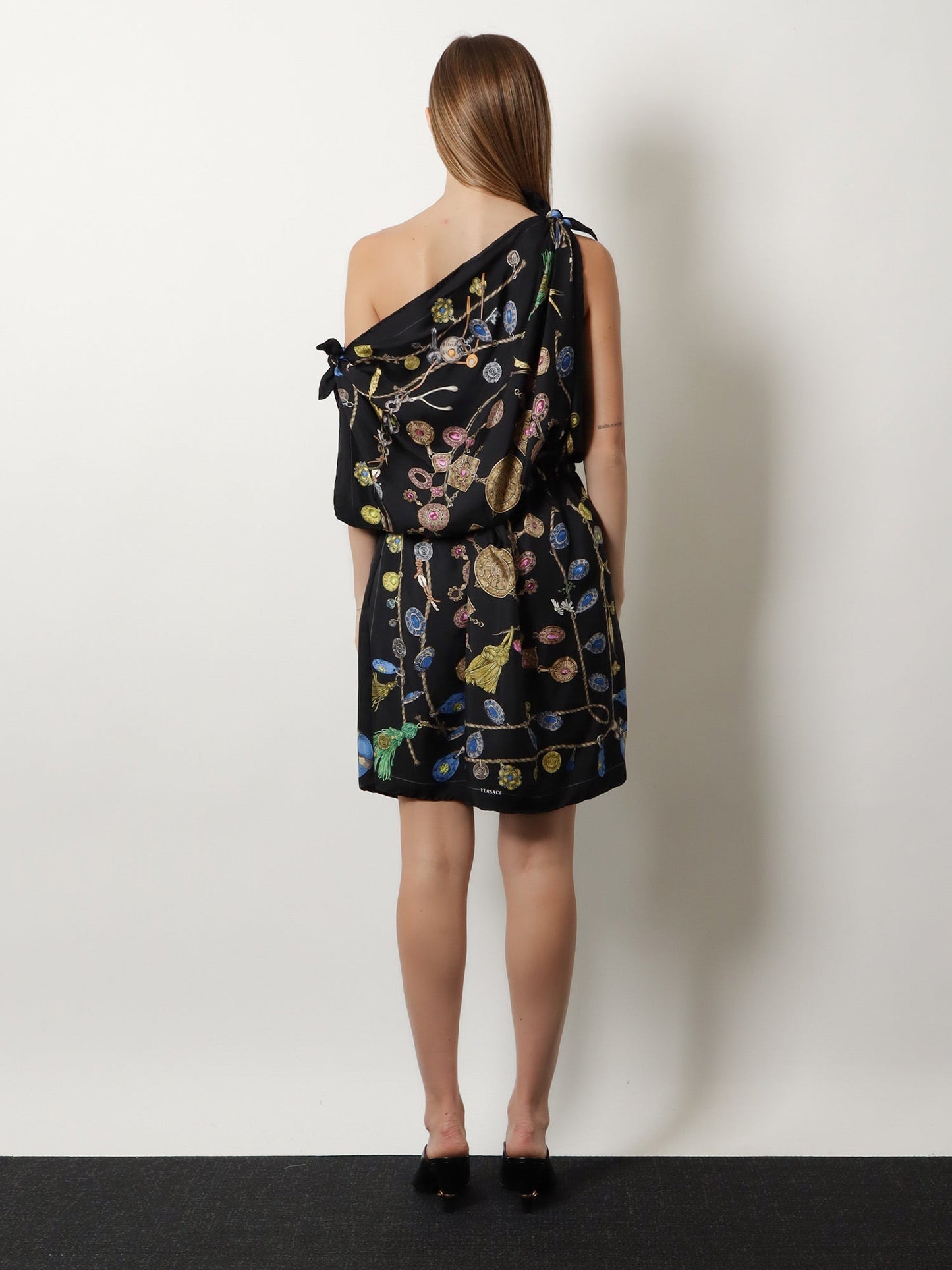 Versace Women Printed Silk Twill Midi Dress VERSACE