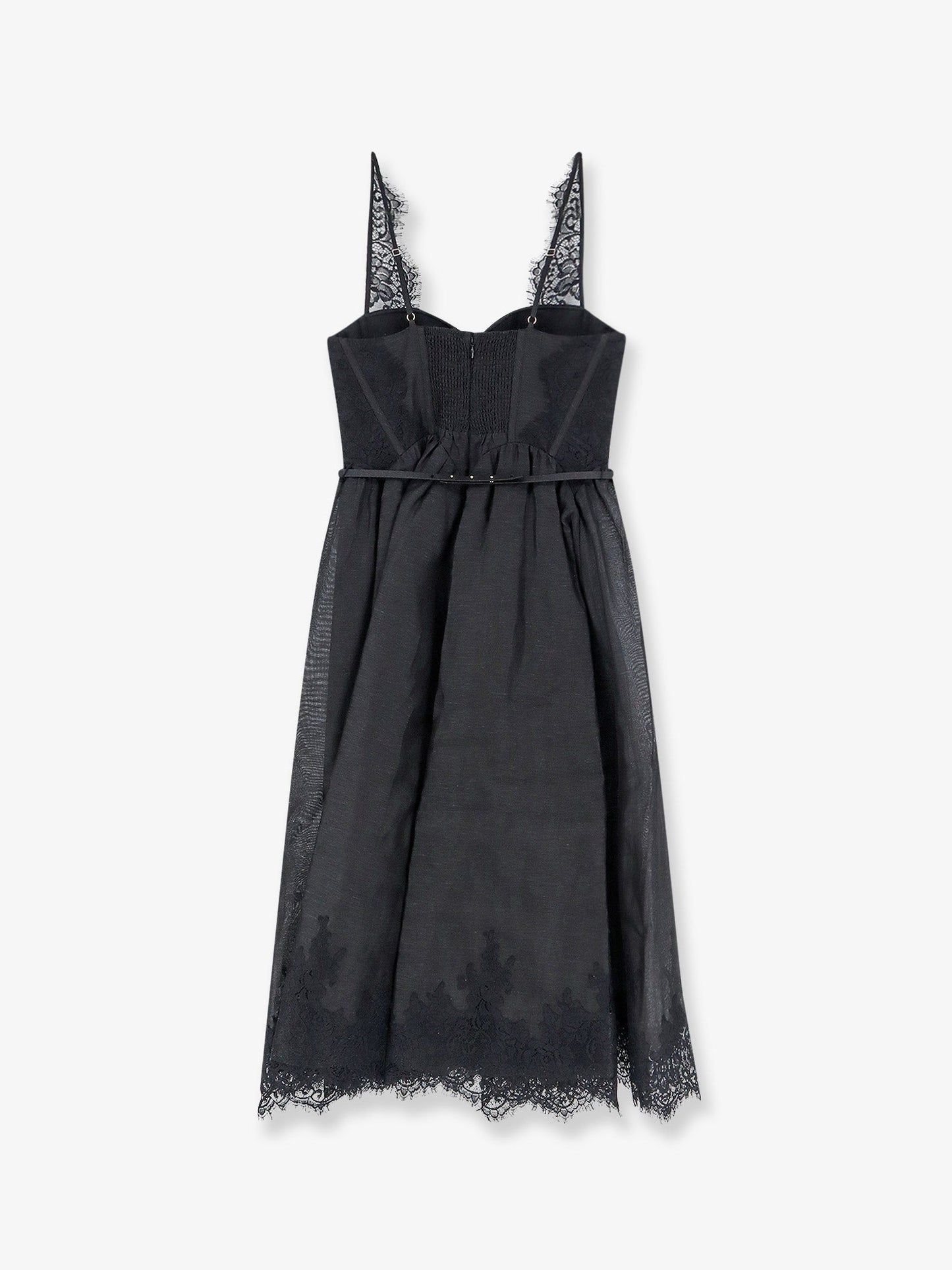 Zimmermann Women Valiant Midi Dress In Linen And Silk Blend ZIMMERMANN