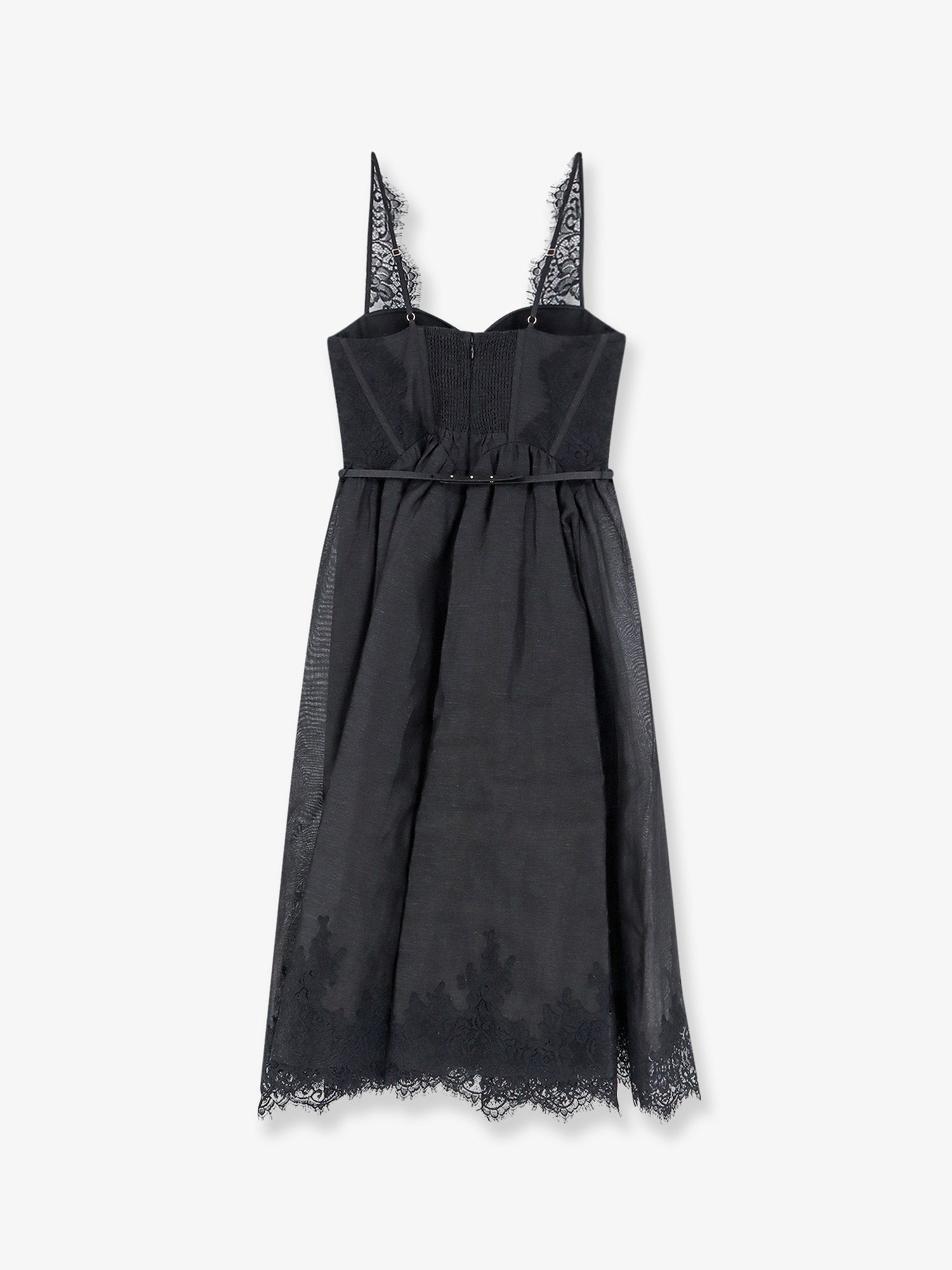 Zimmermann Women Valiant Midi Dress In Linen And Silk Blend ZIMMERMANN